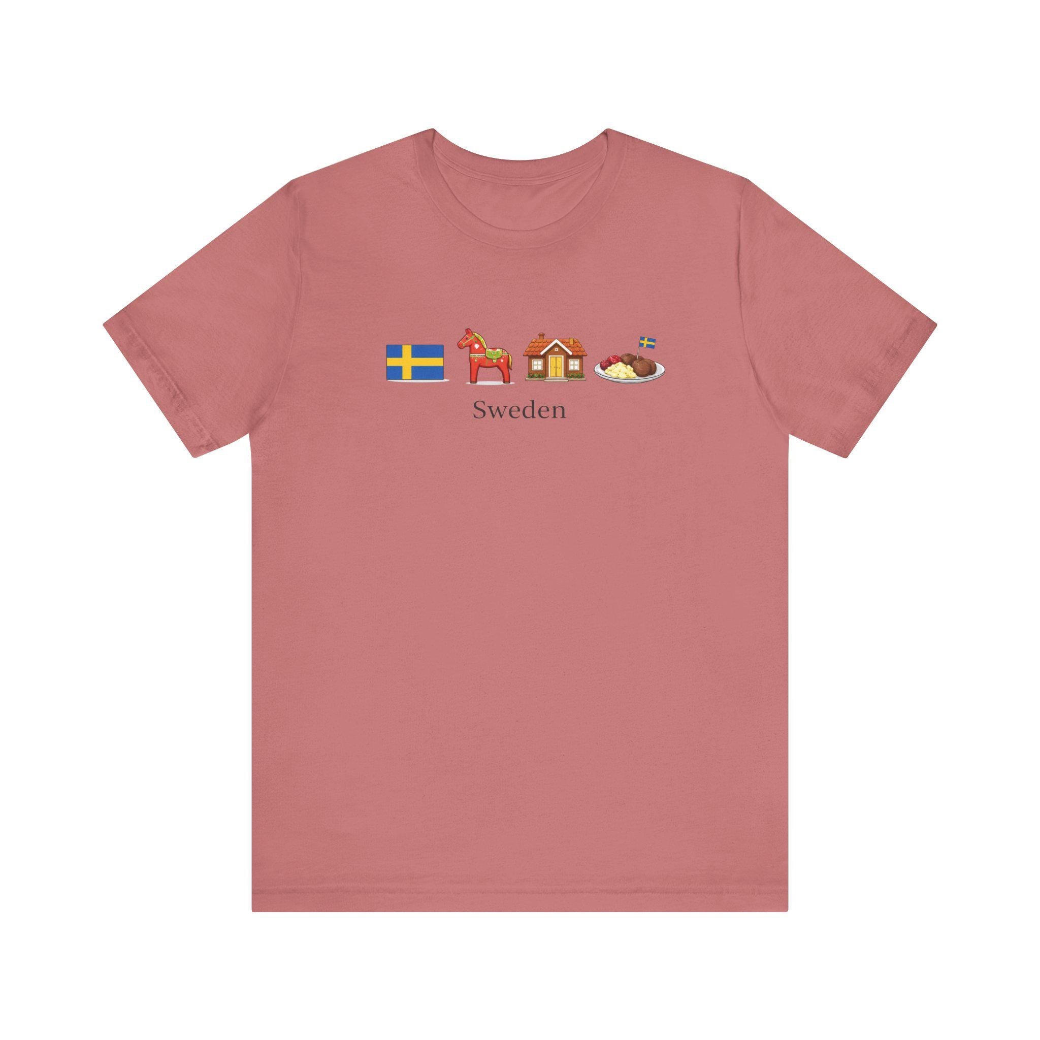 Sweden Travel Shirt | Swedish Dala Horse Meatballs Graphic Tee | Sweden Vacation Shirt | Scandinavian Shirt | Swedish Culture Tee | Nordic