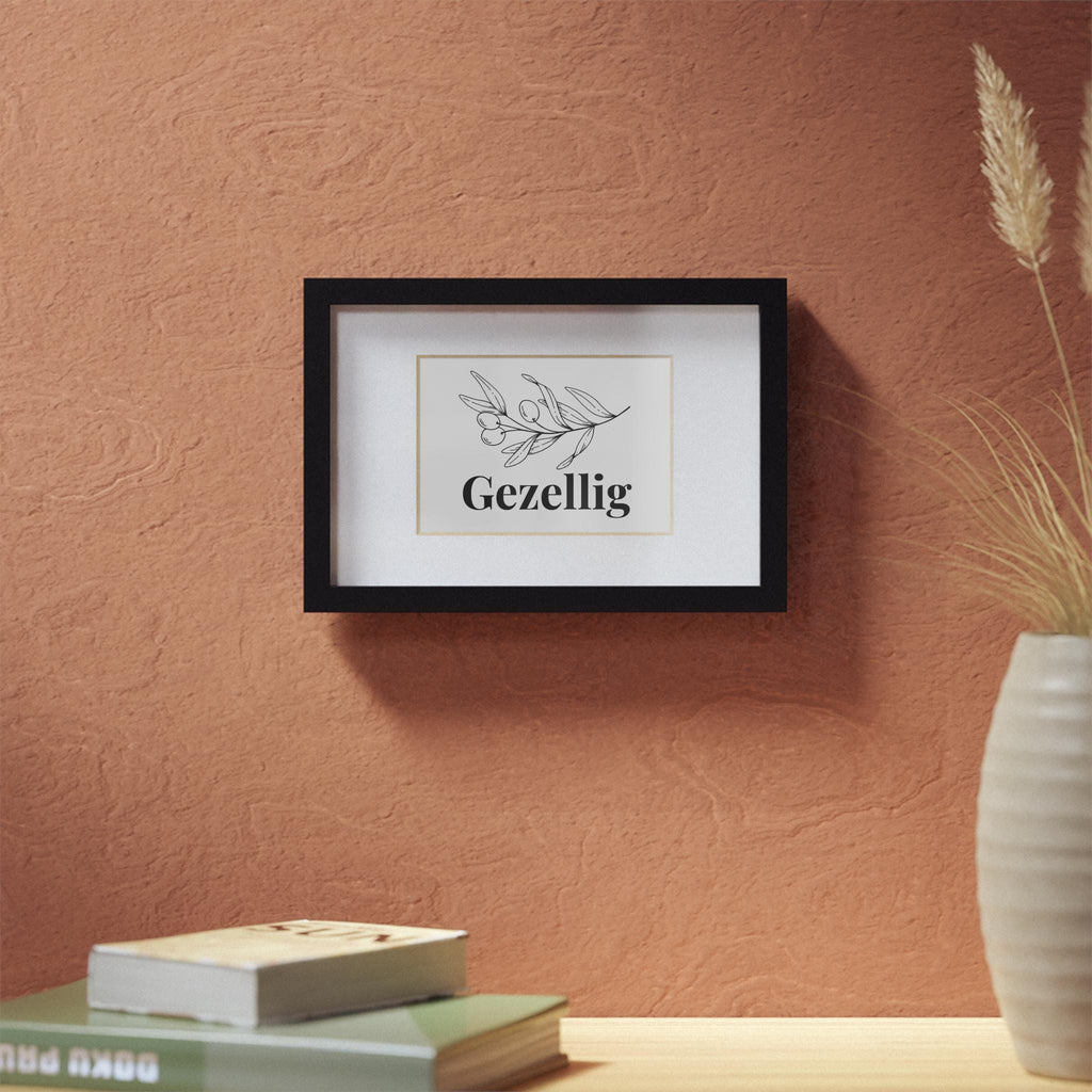 Framed ‘Gezellig’ Poster • Cozy Dutch Wall Art • Minimalist Home Decor • Scandinavian Living Room Print • Nederlands