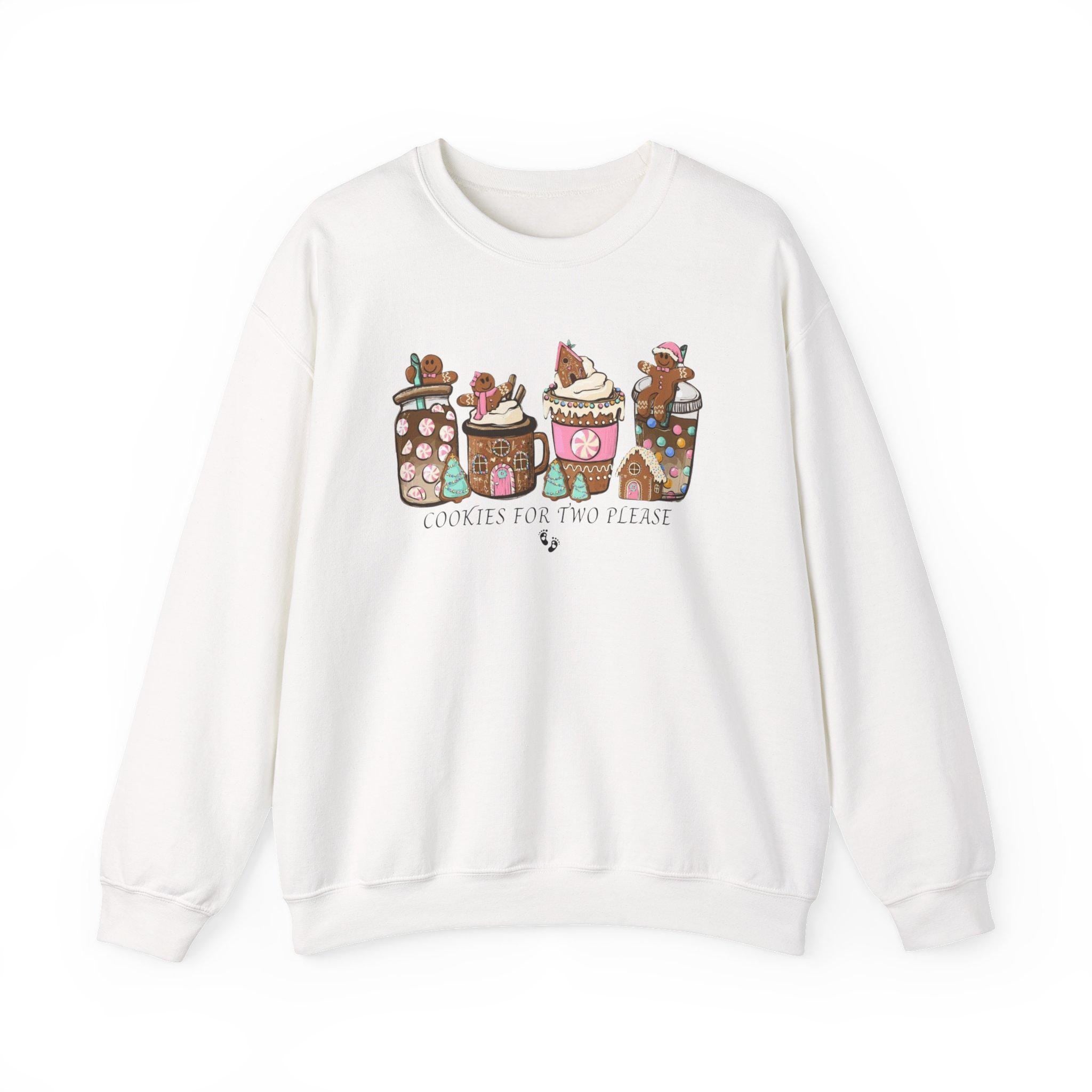 Cookies for Two Pregnancy Sweatshirt • Cute Christmas Maternity Crewneck • Holiday Mom-to-Be Gift