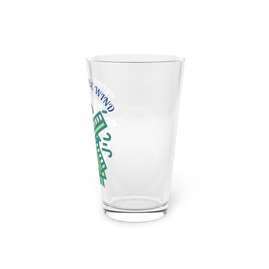 Proost Op De Wind Pint Glass • Dutch Beer Glass 16oz • Netherlands Gift • Windmill Drinkware for Craft Beer Lovers