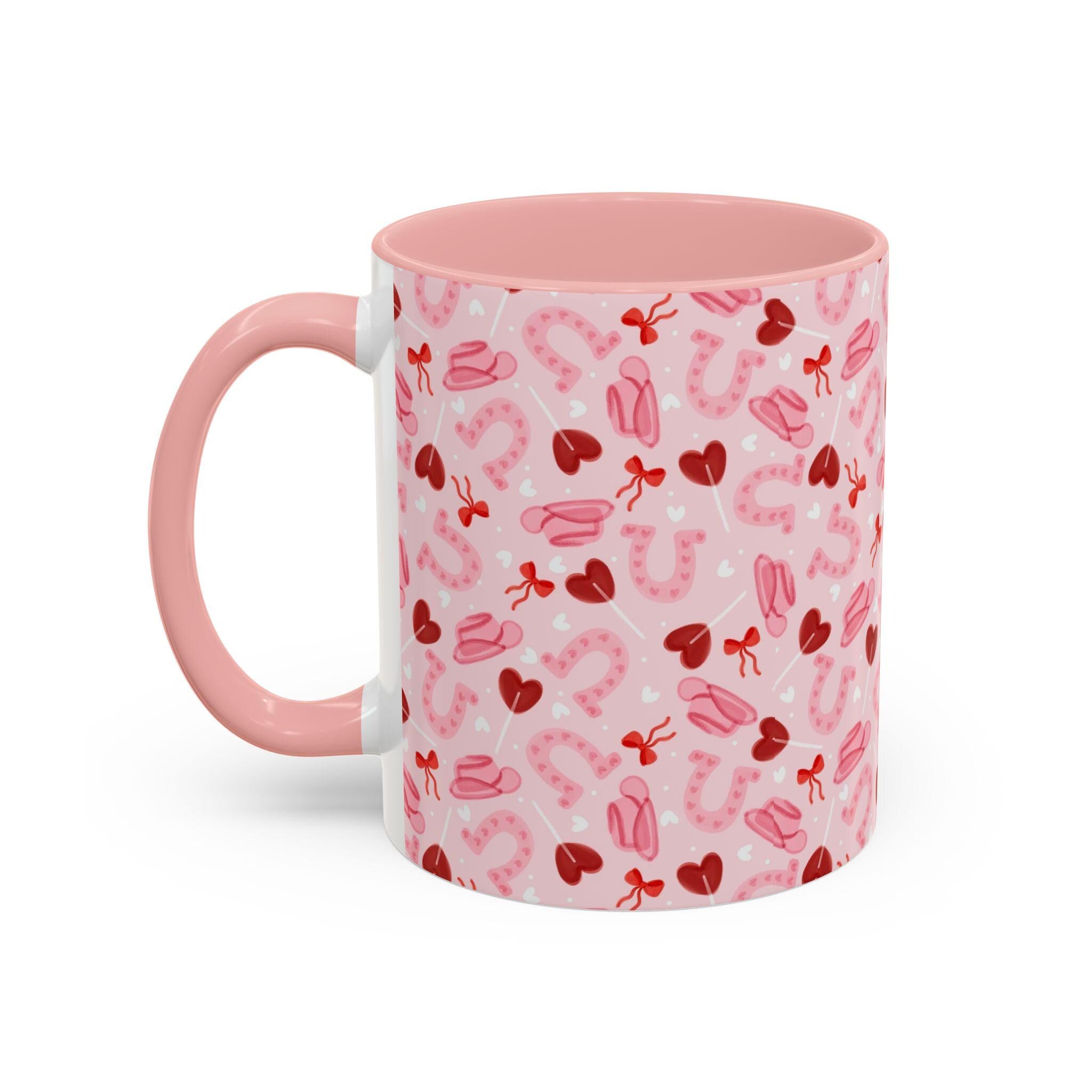Valentine Cowgirl Mug | Pink Western Heart Coffee Cup | Coquette Cowboy Mug | Cute Valentine Gift for Her | Western Love Mug