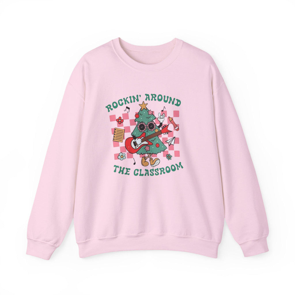 Rockin' Around the Classroom Sweatshirt • Teacher Christmas Crewneck • Cute Classroom Holiday Sweater • Teacher Gift • Xmas School Shirt