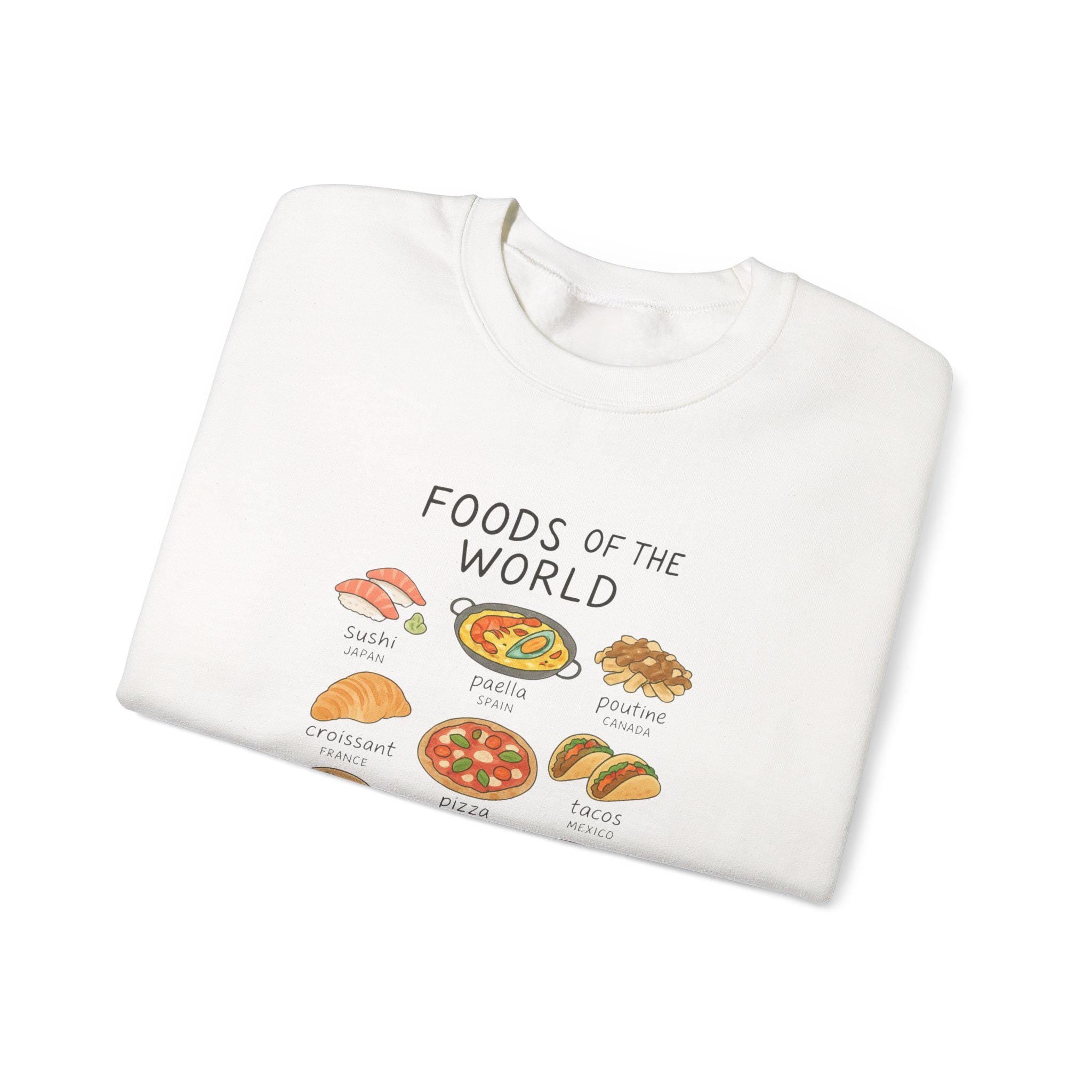 Foodie Sweatshirt | World Cuisine Pullover | Chef Gift | Culinary Aesthetic Sweatshirt for Food Lovers