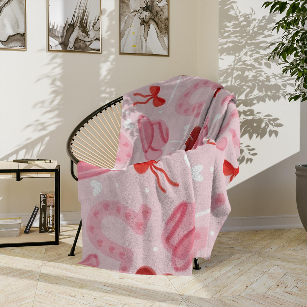 Valentine Cowgirl Blanket | Pink Western Heart Throw Kawaii | Coquette Cowboy Decor | Cute Romantic Gift for Her | Western Valentines Day