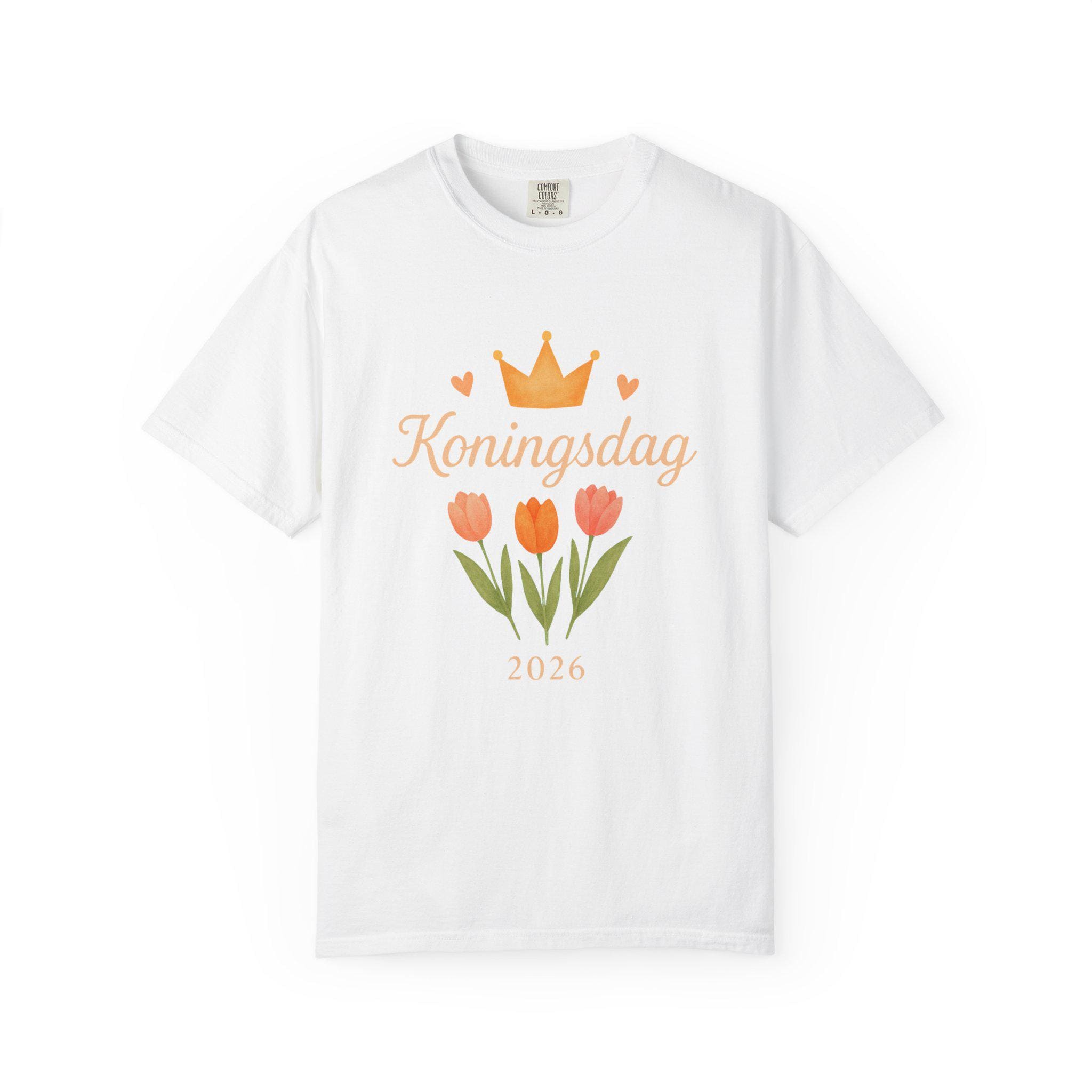 Koningsdag Shirt 2026 – Dutch King’s Day Orange T-Shirt, Tulip Crown Tee, Netherlands Party Shirt