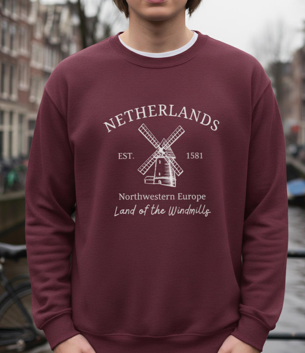 Gezellig Amsterdam Sweatshirt – Cozy Dutch Graphic Pullover, Netherlands Skyline Sweater, Cute Travel Gift
