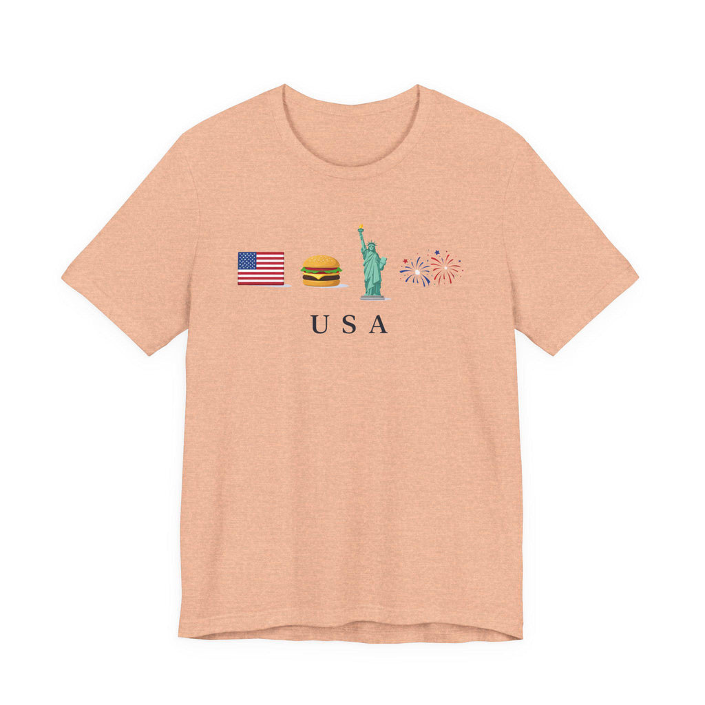 USA Graphic Shirt, America Travel Tee, Patriotic USA Shirt, Statue of Liberty Fireworks Tee, American Flag Shirt, USA Tourist Shirt, Fourth