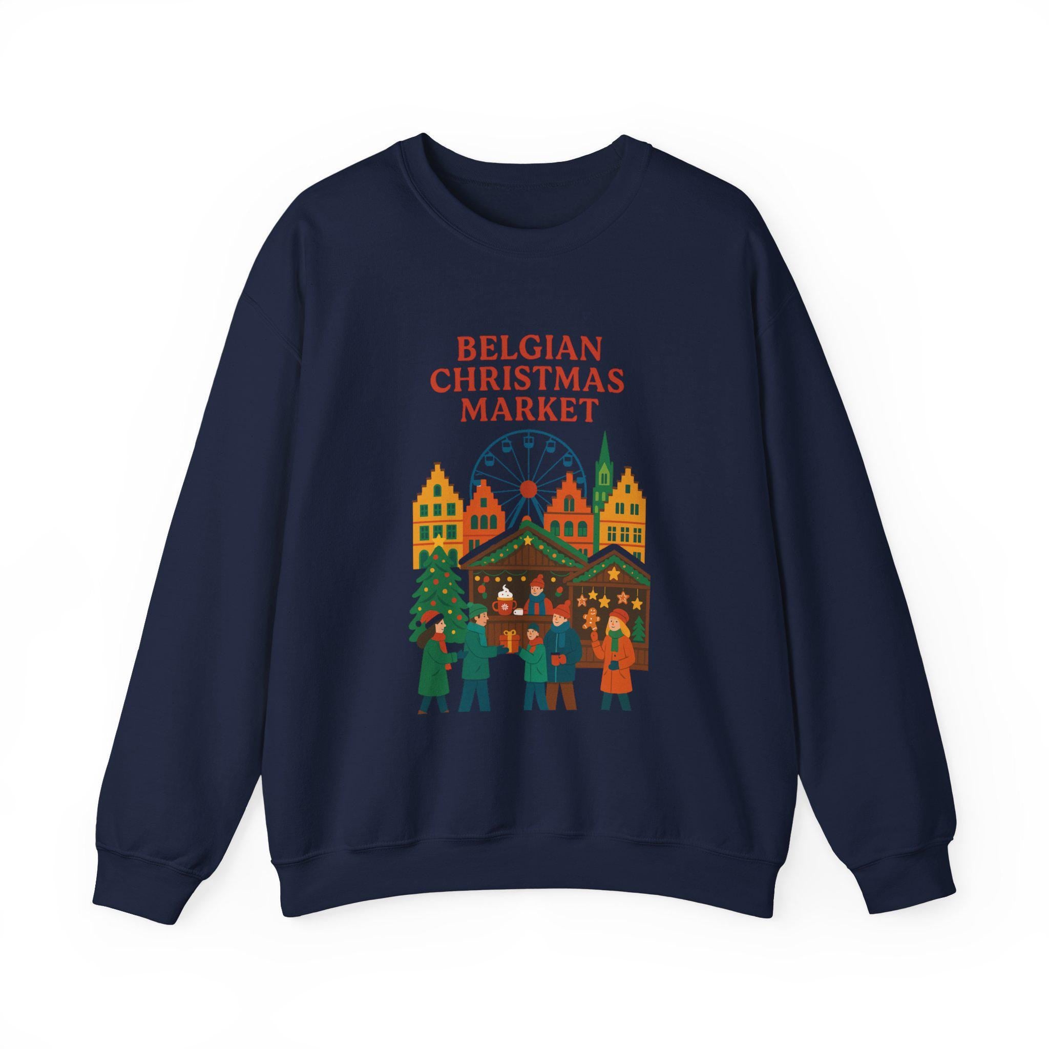 Belgian Christmas Market Sweatshirt, Sinterklaas Holiday Crewneck, European Winter Market Pullover, Cozy Belgian Gift, Christmas Village