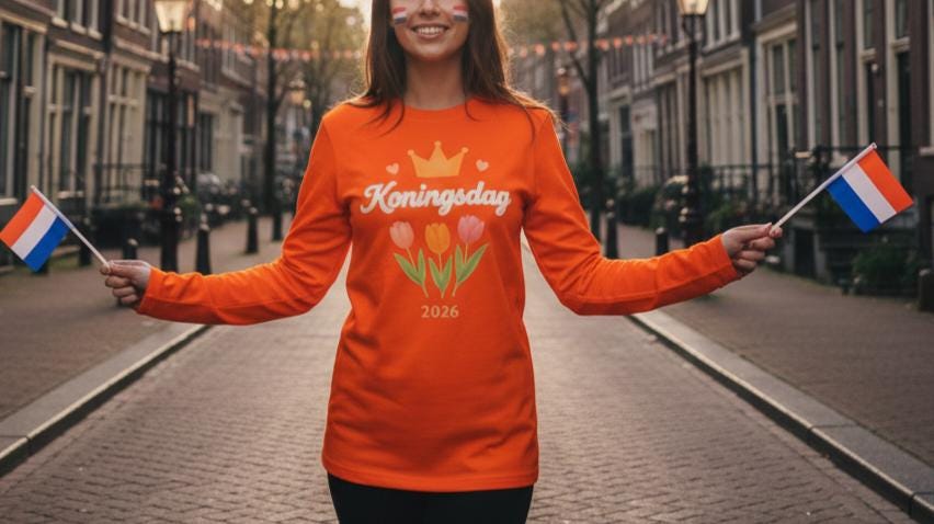 Dutch Kings Day Long Sleeve Shirt | Oranje Boven Netherlands Crewneck | Koningsdag  Shirt | Holland Pride Gift | Unisex Orange Party