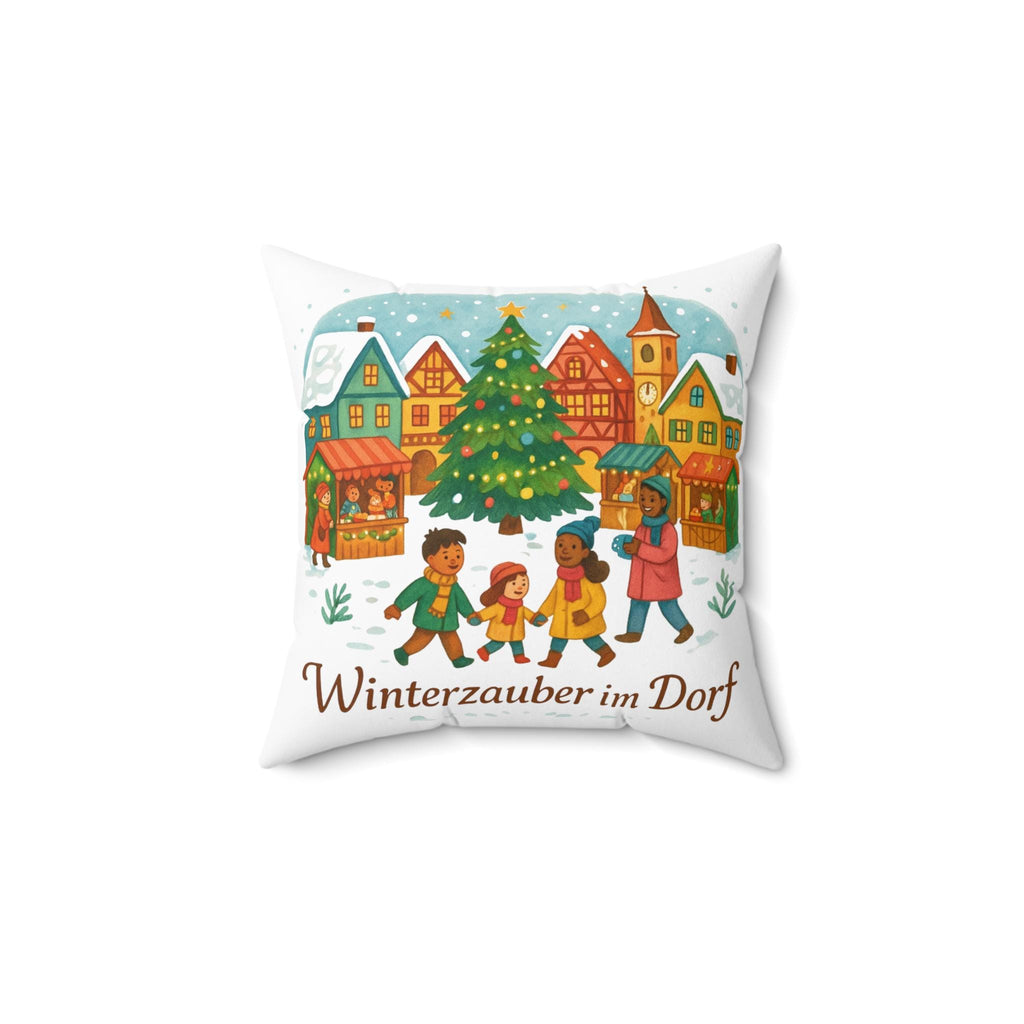 Saint Nickolas Holiday Pillow: Festive Christmas Village Throw Cushion