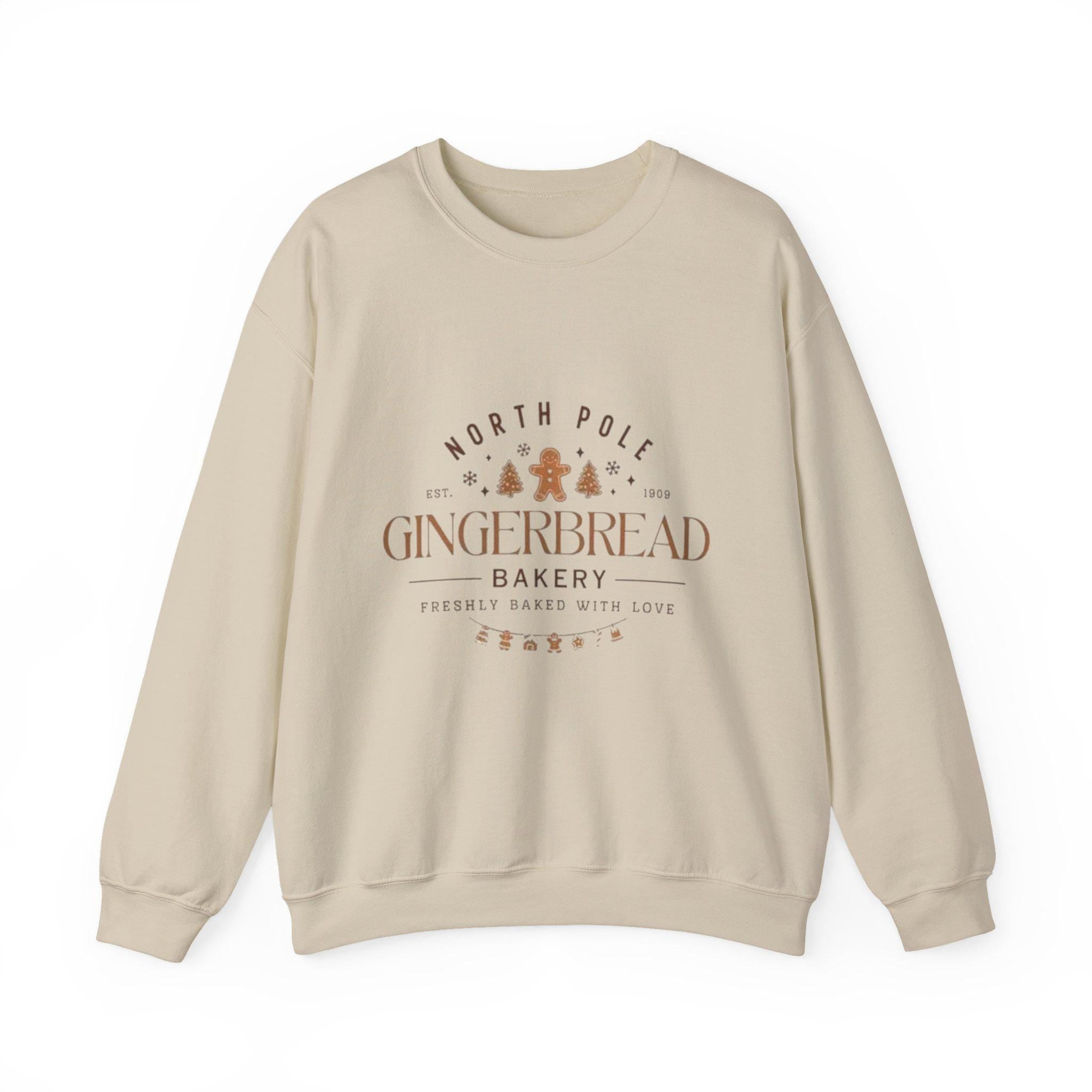 Gingerbread Man Christmas Sweatshirt • North Pole Bakery Crewneck • Cute Cozy Holiday Sweater • Festive Gingerbread Cookie Shirt