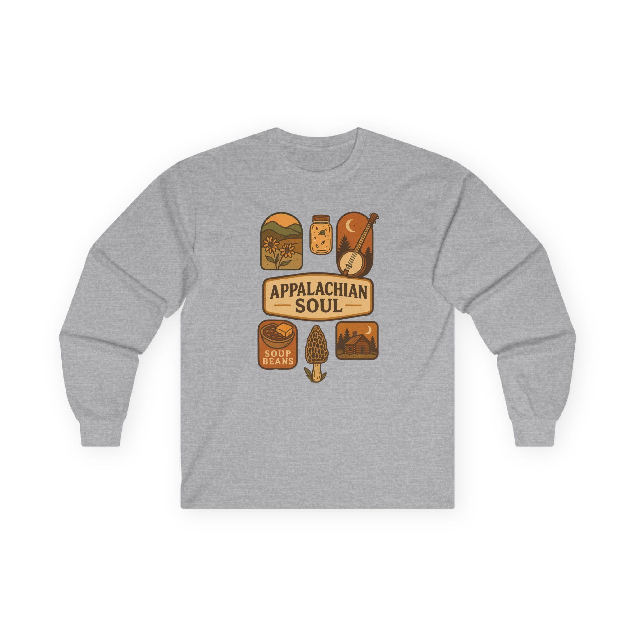 Appalachian Soul Long Sleeve Shirt • Mountain Nature Tee • Rustic Outdoors Hiking Top • Cozy Country Unisex Shirt