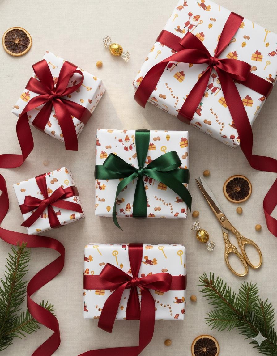 Sinterklaas Wrapping Paper – Dutch Holiday Gift Wrap | Pakjesavond Paper | Saint Nicholas Tradition
