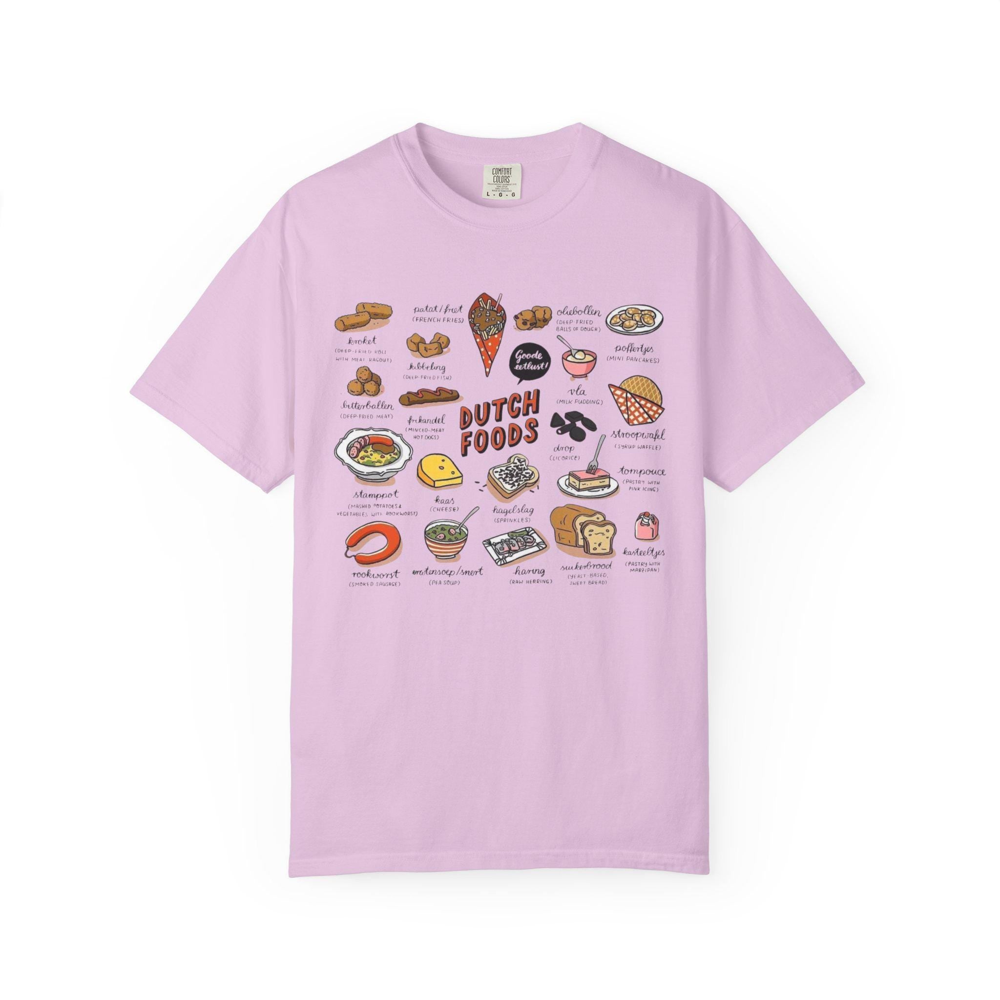Dutch Food T-Shirt • Netherlands Cuisine Illustration Tee • Stroopwafel Herring Bitterballen Top • Dutch Heritage Shirt • Foodie Gift
