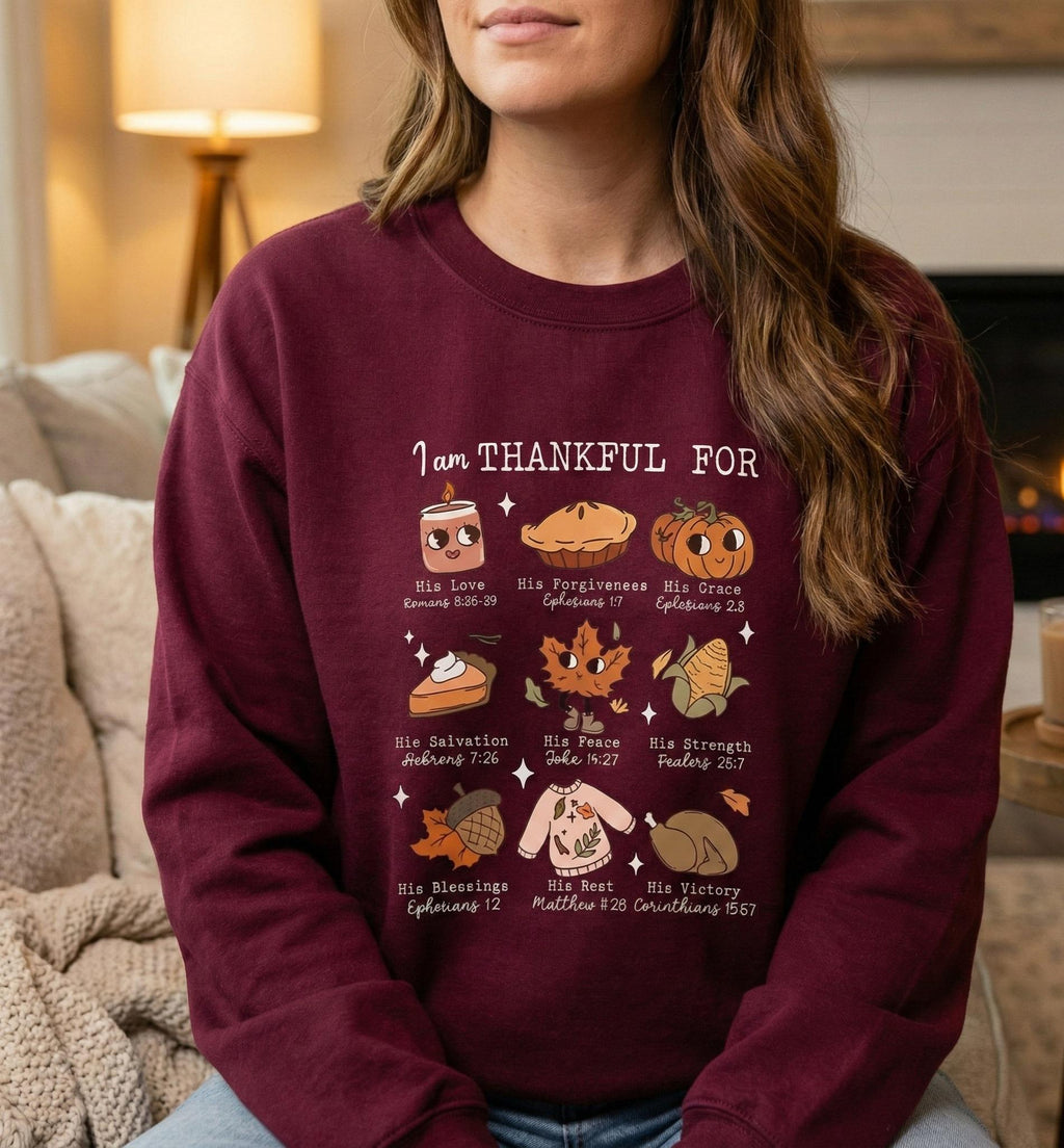 Thankful Thanksgiving Sweatshirt, Cozy Fall Crewneck, Autumn Aesthetic Sweater, Grateful Pullover, Unisex Thanksgiving Shirt