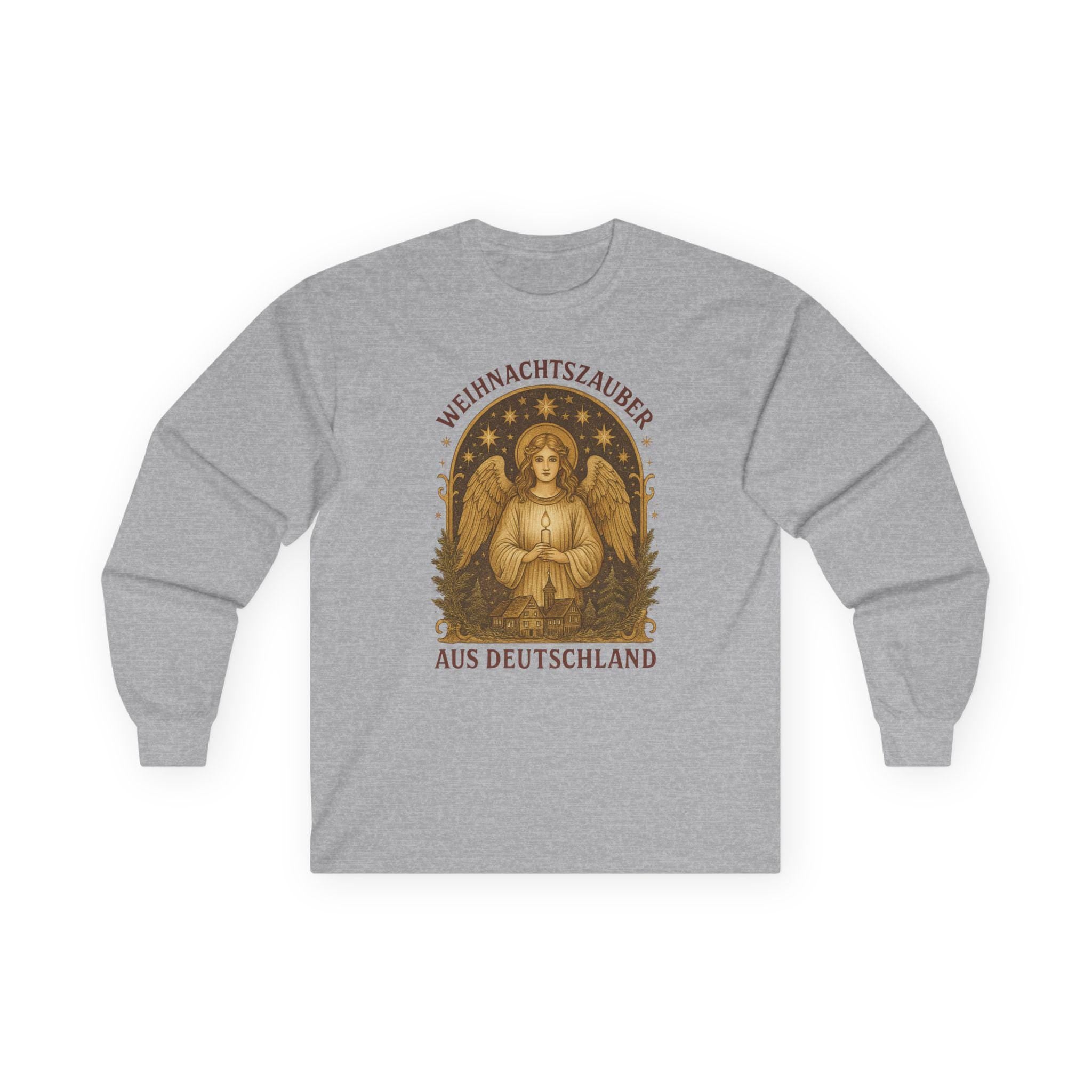 German Christmas Angel Long Sleeve Tee – Cozy Festive Unisex Holiday Shirt – German Xmas Market Aesthetic