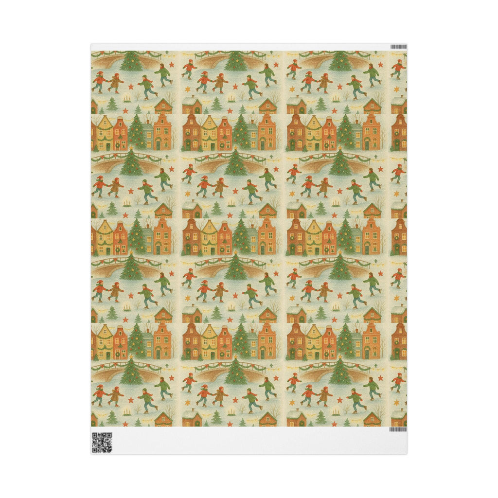 Amsterdam Canal House Christmas Wrapping Paper • Dutch Holiday Gift Wrap • European Christmas Market Paper • Festive Dutch Architecture Patt