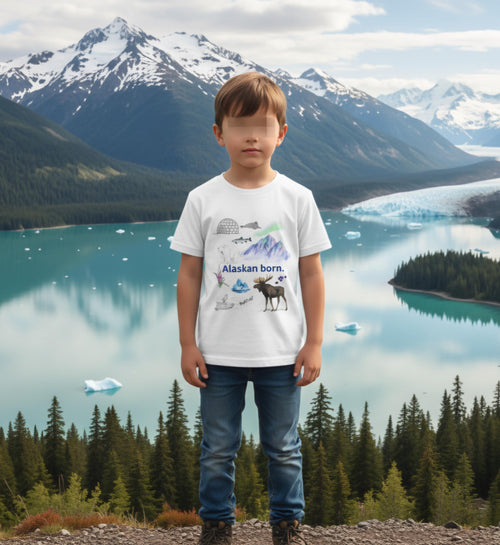 Alaskan Adventure Kids Tee – Alaska Nature Shirt, Outdoor Youth T-Shirt, Wilderness Explorer Gift, Hiking Adventure Kids Clothing