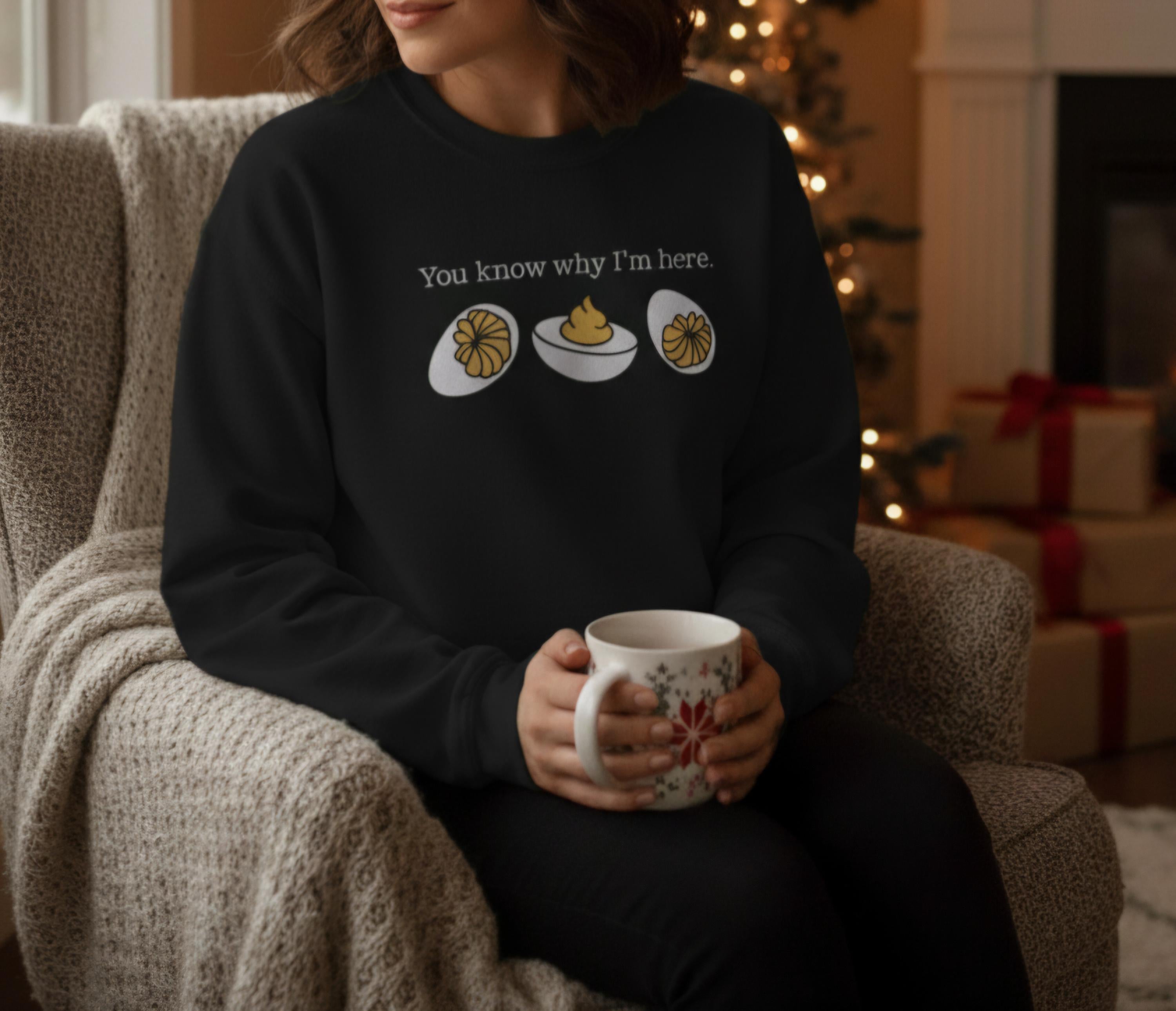 Deviled Eggs Christmas Sweatshirt • Funny Holiday Crewneck • Ugly Christmas Sweater • Foodie Xmas Gift • Cozy Festive Sweater