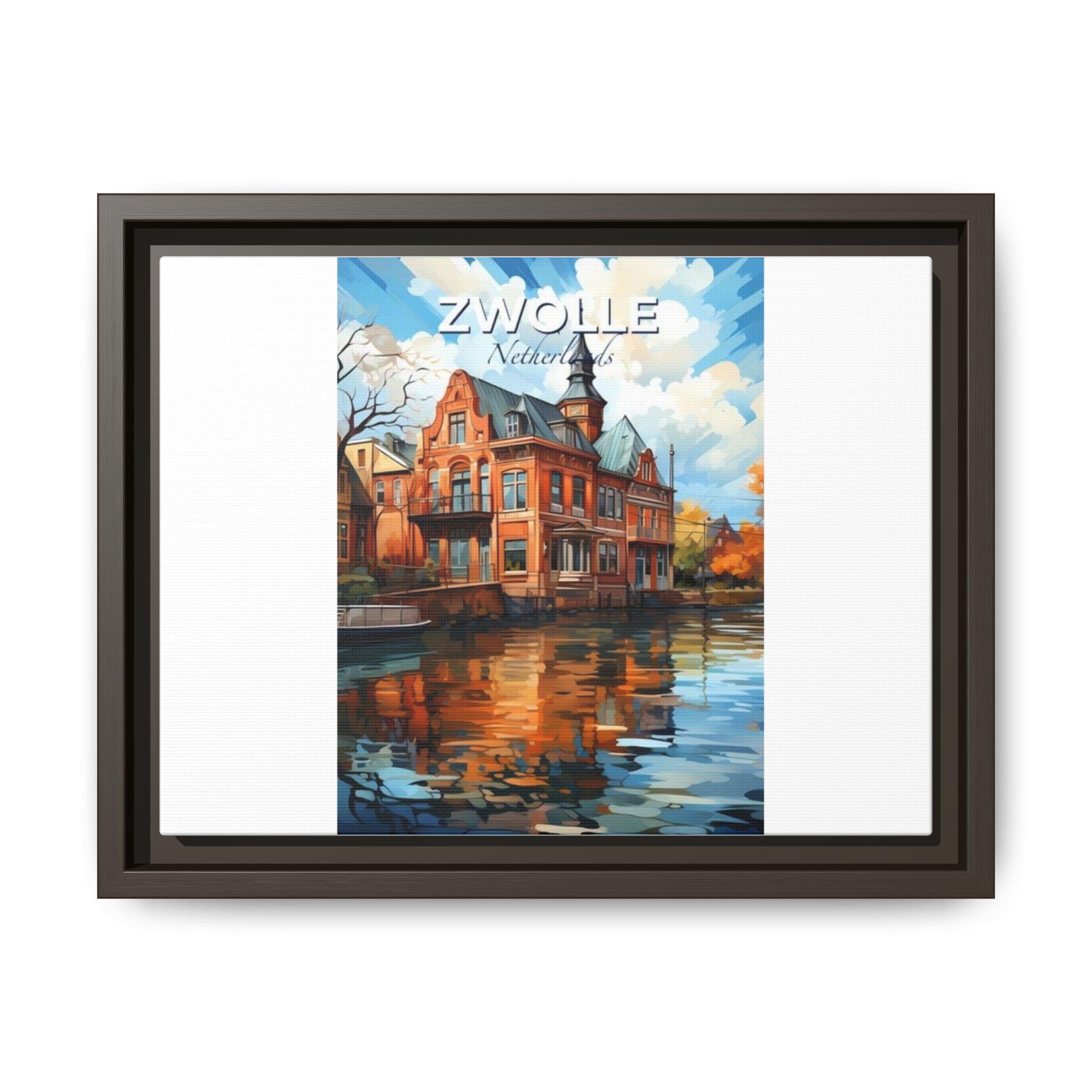 Zwolle Netherlands Canvas Print, Dutch Cityscape Wall Art, Europe Travel Decor, Holland Town Landscape Painting, Modern Home Decor