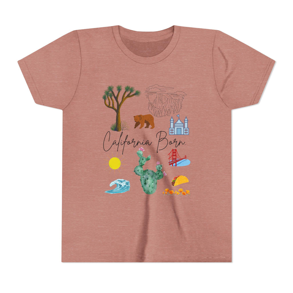 California Bear Kids T-Shirt – Youth Adventure Tee, Summer Graphic Shirt, Cute California Gift