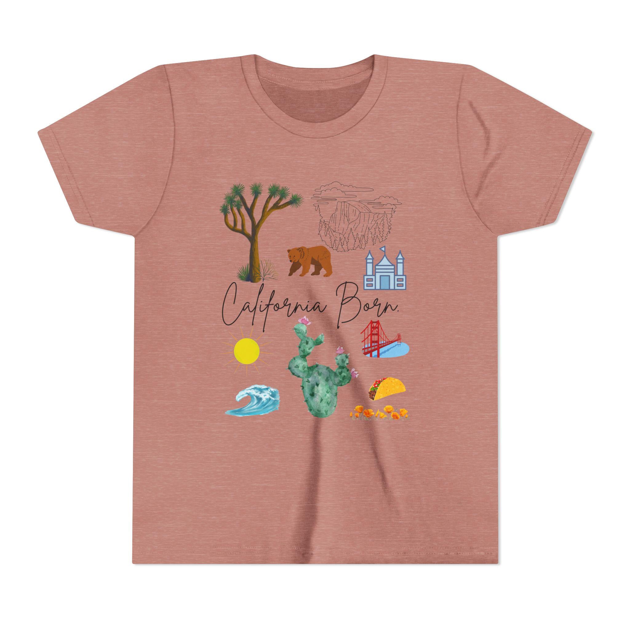 California Bear Kids T-Shirt – Youth Adventure Tee, Summer Graphic Shirt, Cute California Gift