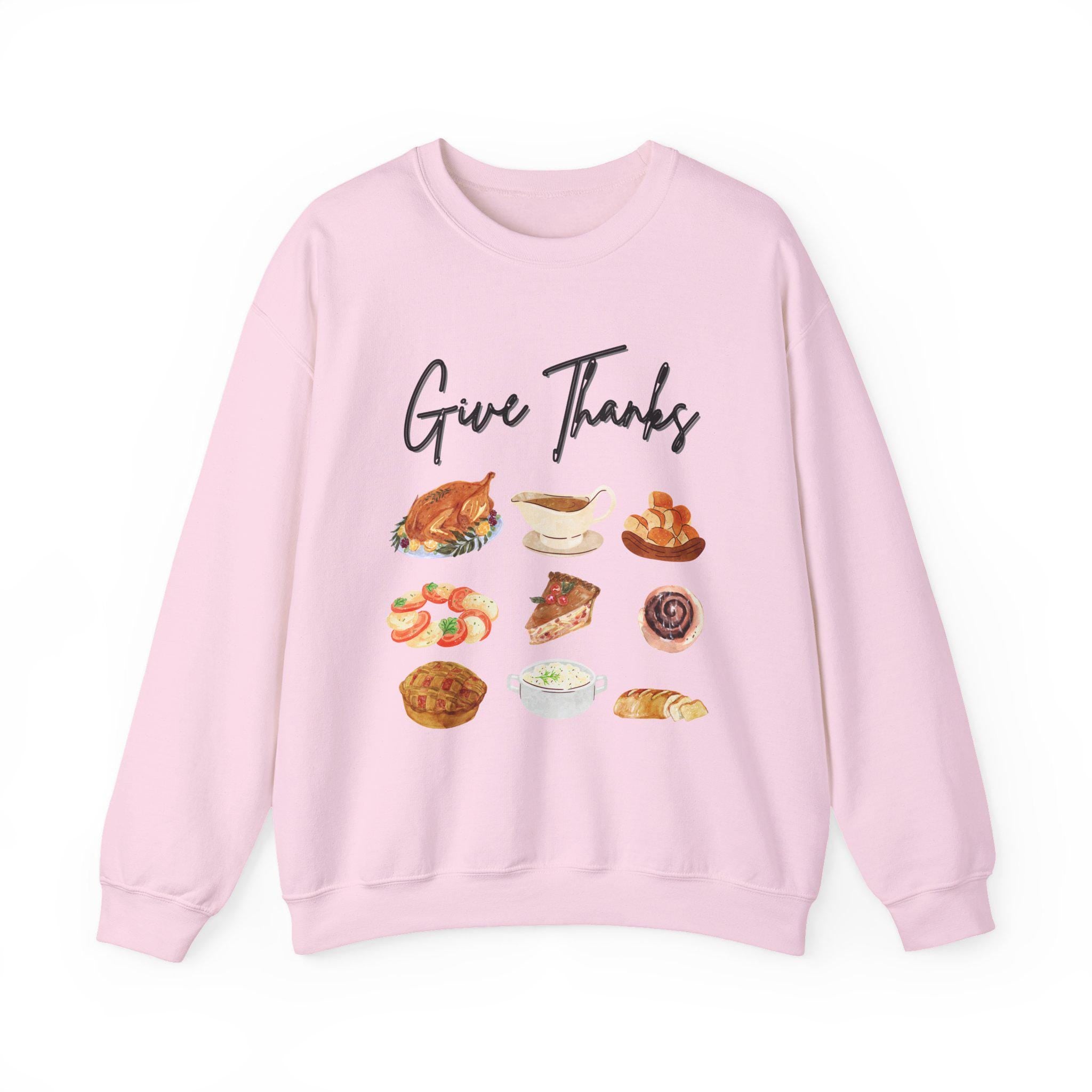 Thankful Feast Sweatshirt: Thanksgiving Food, Cozy Holiday Apparel