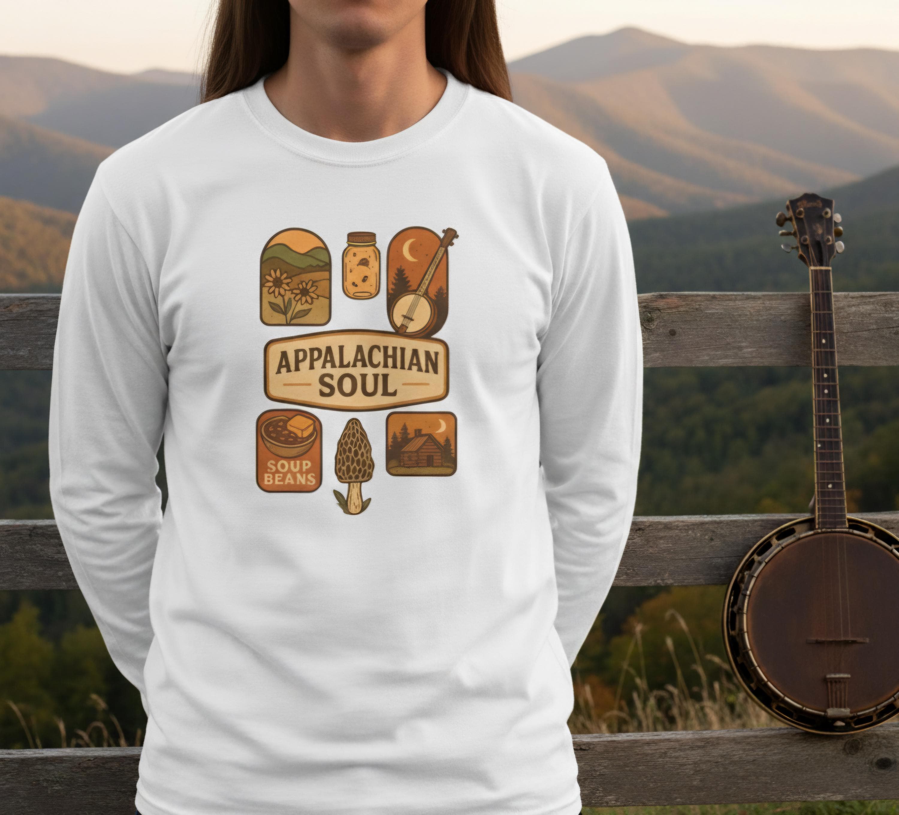 Appalachian Soul Long Sleeve Shirt • Mountain Nature Tee • Rustic Outdoors Hiking Top • Cozy Country Unisex Shirt