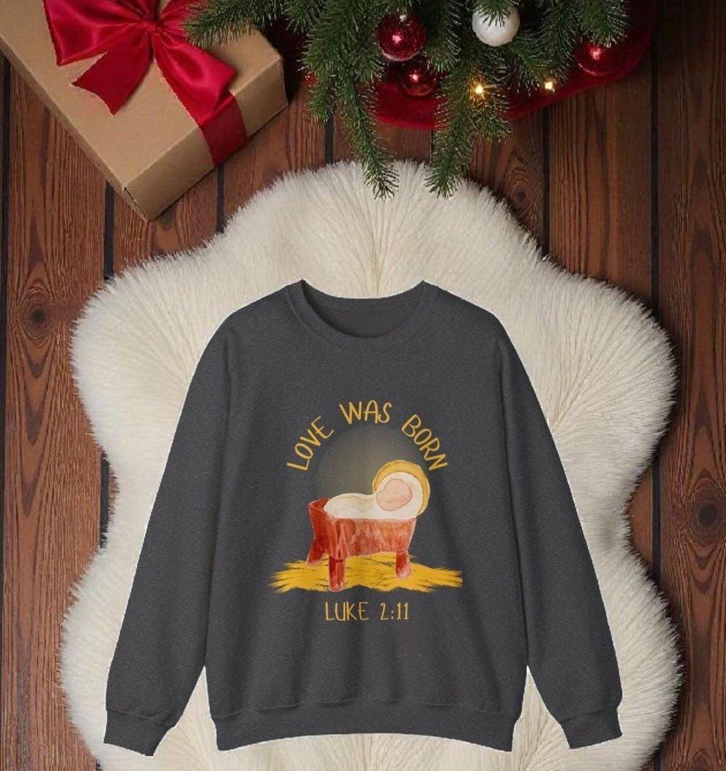 Nativity Christmas Sweatshirt | Embroidered Christian Jumper | Holy Family Sweater | Religious Christmas Gift | Faith Apparel