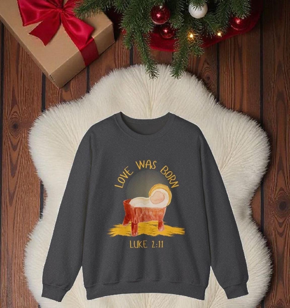 Nativity Christmas Sweatshirt | Embroidered Christian Jumper | Holy Family Sweater | Religious Christmas Gift | Faith Apparel
