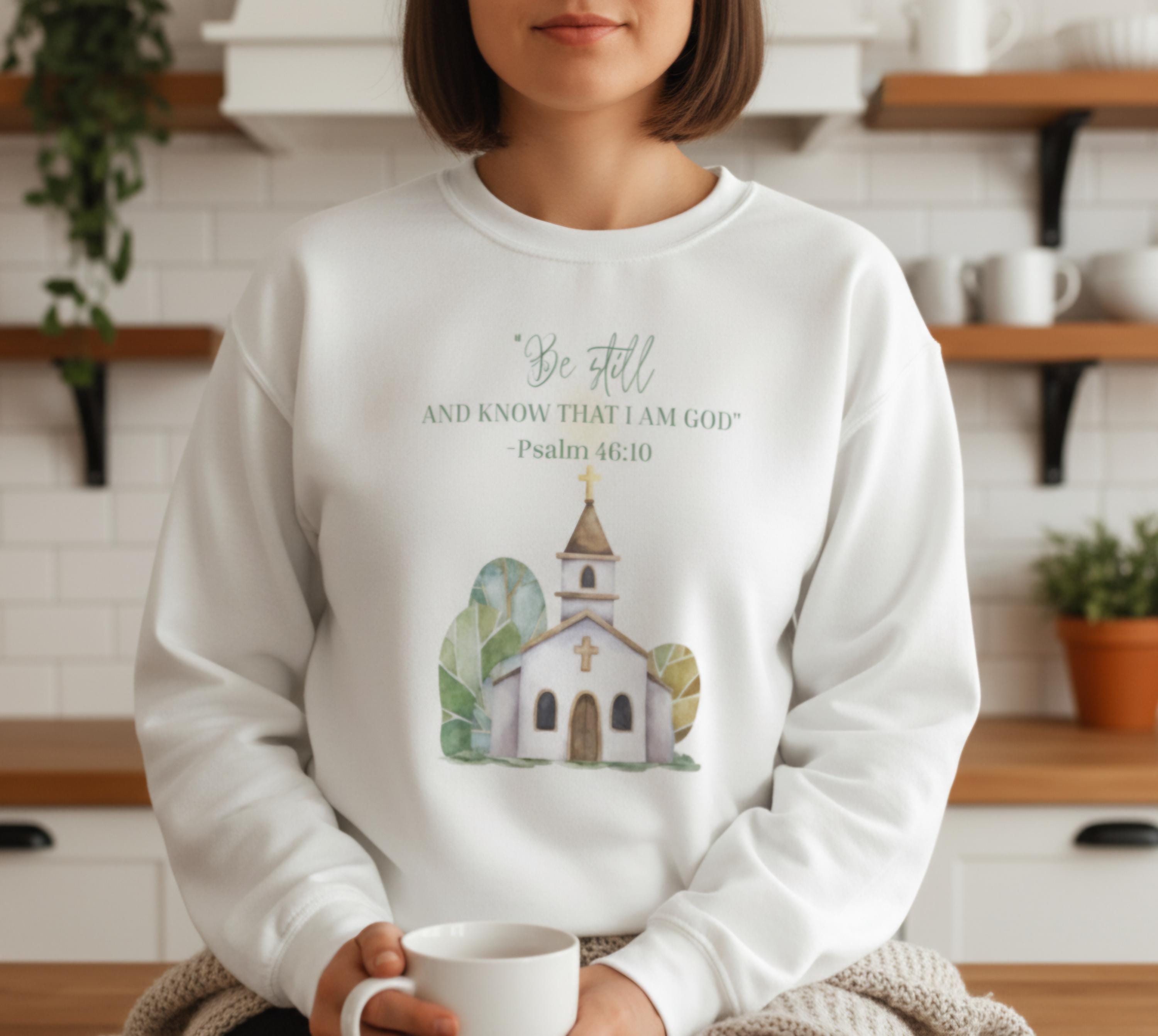 Faith Sweatshirt • Christian Crewneck • Psalm 46:10 Shirt • Bible Verse Sweatshirt • Religious Apparel • Be Still and Know