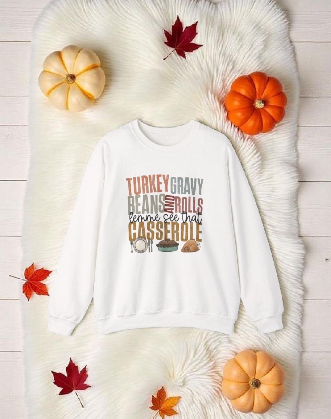 Thanksgiving Food Sweatshirt • Turkey Day Crewneck • Fall Feast Sweater • Cozy Holiday Dinner Jumper