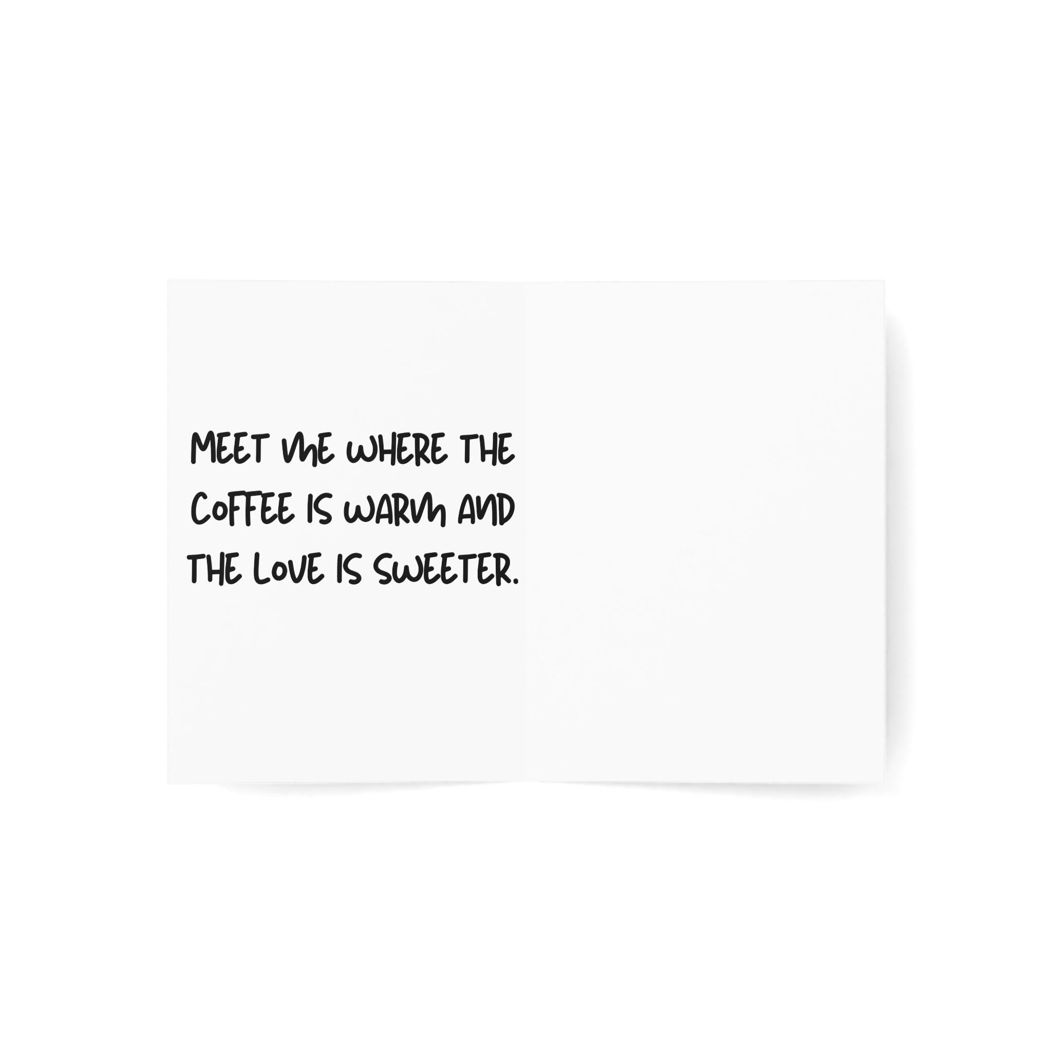 Valentine Café Greeting Card | Romantic Coffee Love Card | Parisian Café Valentine | Cute Valentines Day Card | Coffee Lover Card
