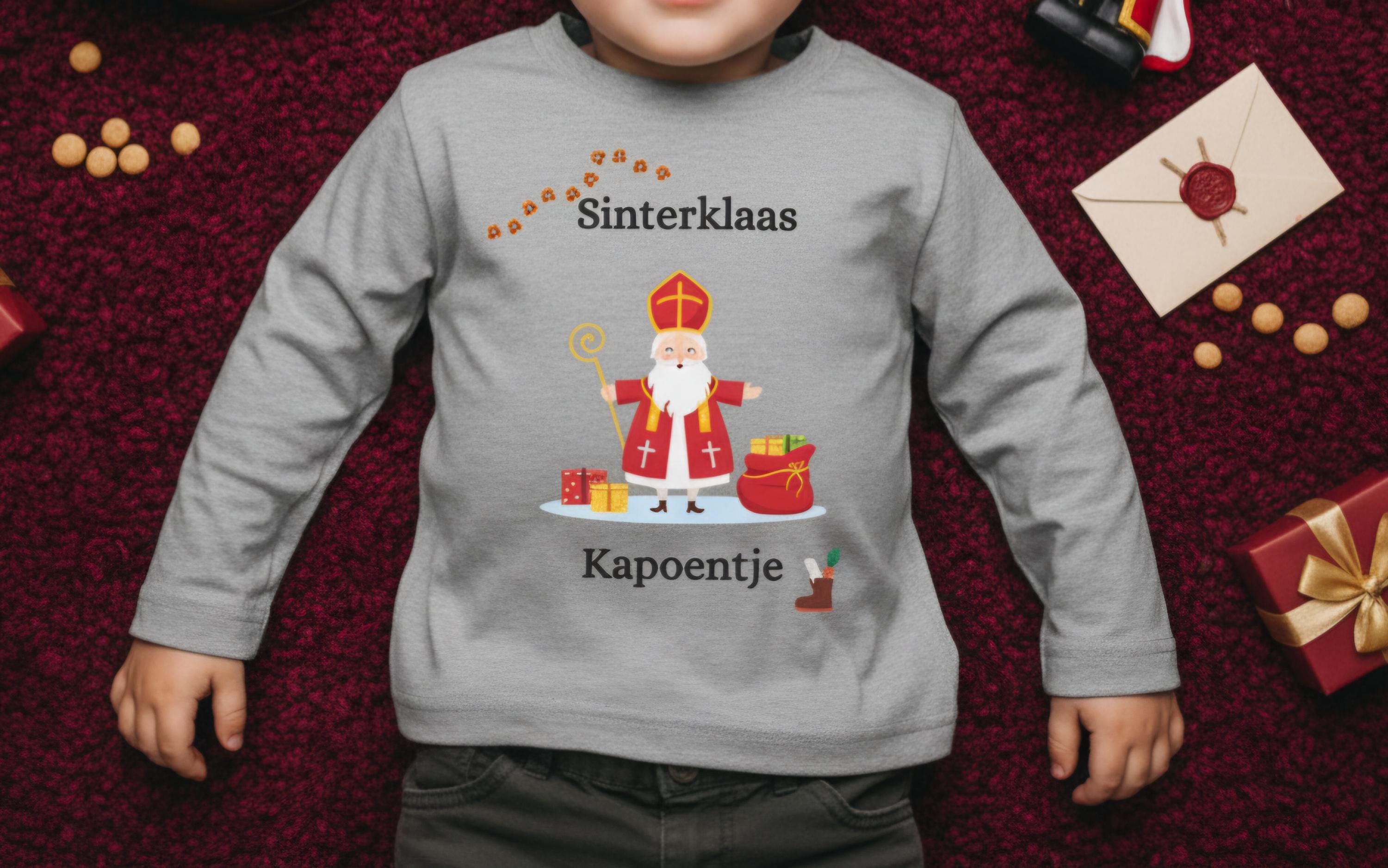 Toddler Sinterklaas Long Sleeve Shirt – Cute Dutch Holiday Tee for Kids, Festive Sinterklaas Outfit, Kids December 5th Shirt