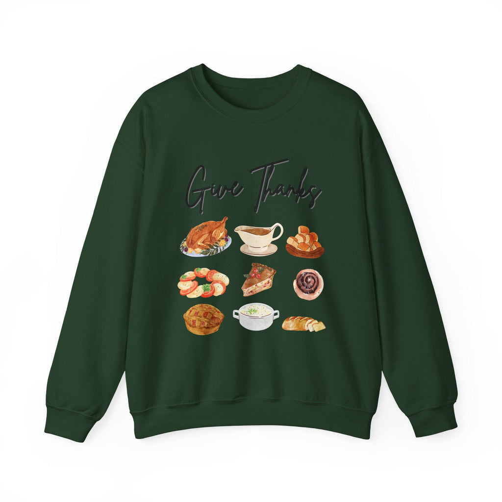 Thankful Feast Sweatshirt: Thanksgiving Food, Cozy Holiday Apparel