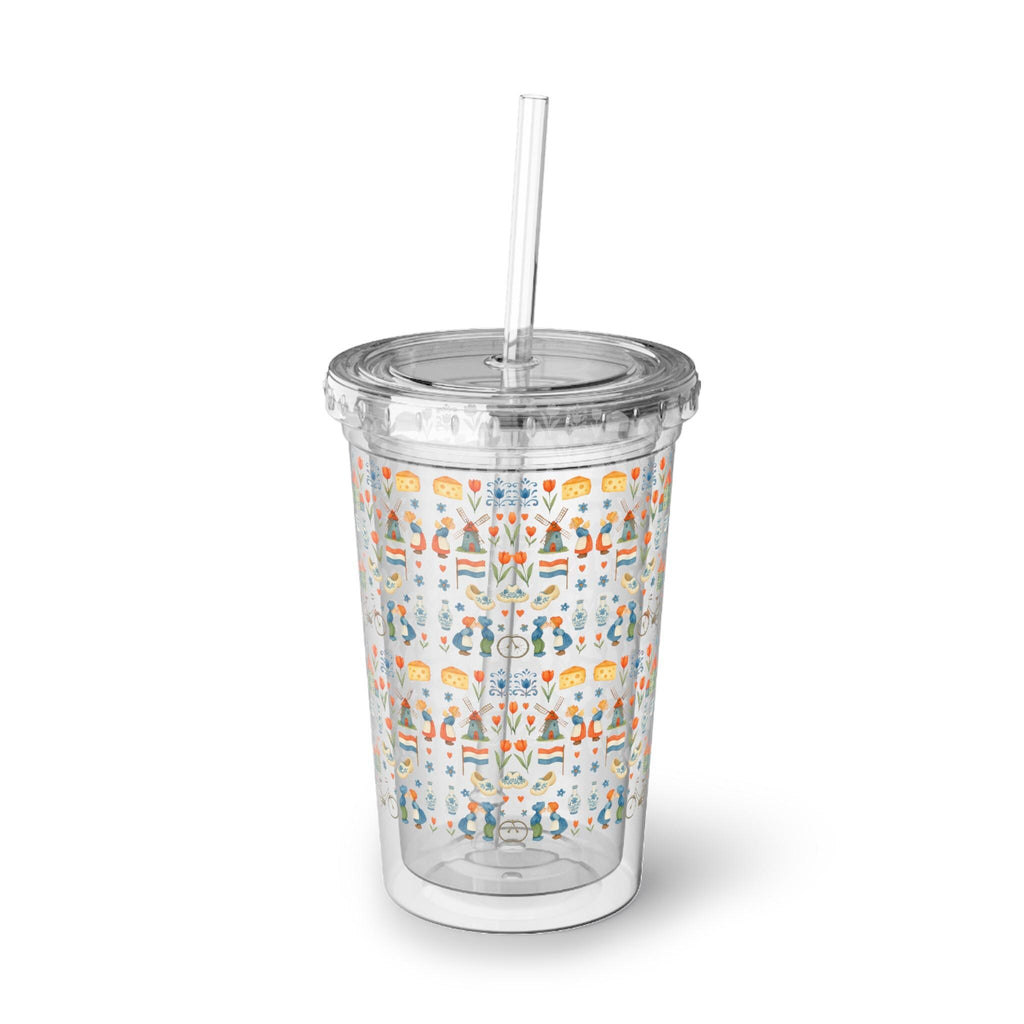Delft Blue Dutch Tumbler Cup – Acrylic Travel Cup, Netherlands Gift, Folk Art Iced Coffee Cup, Holland Souvenir