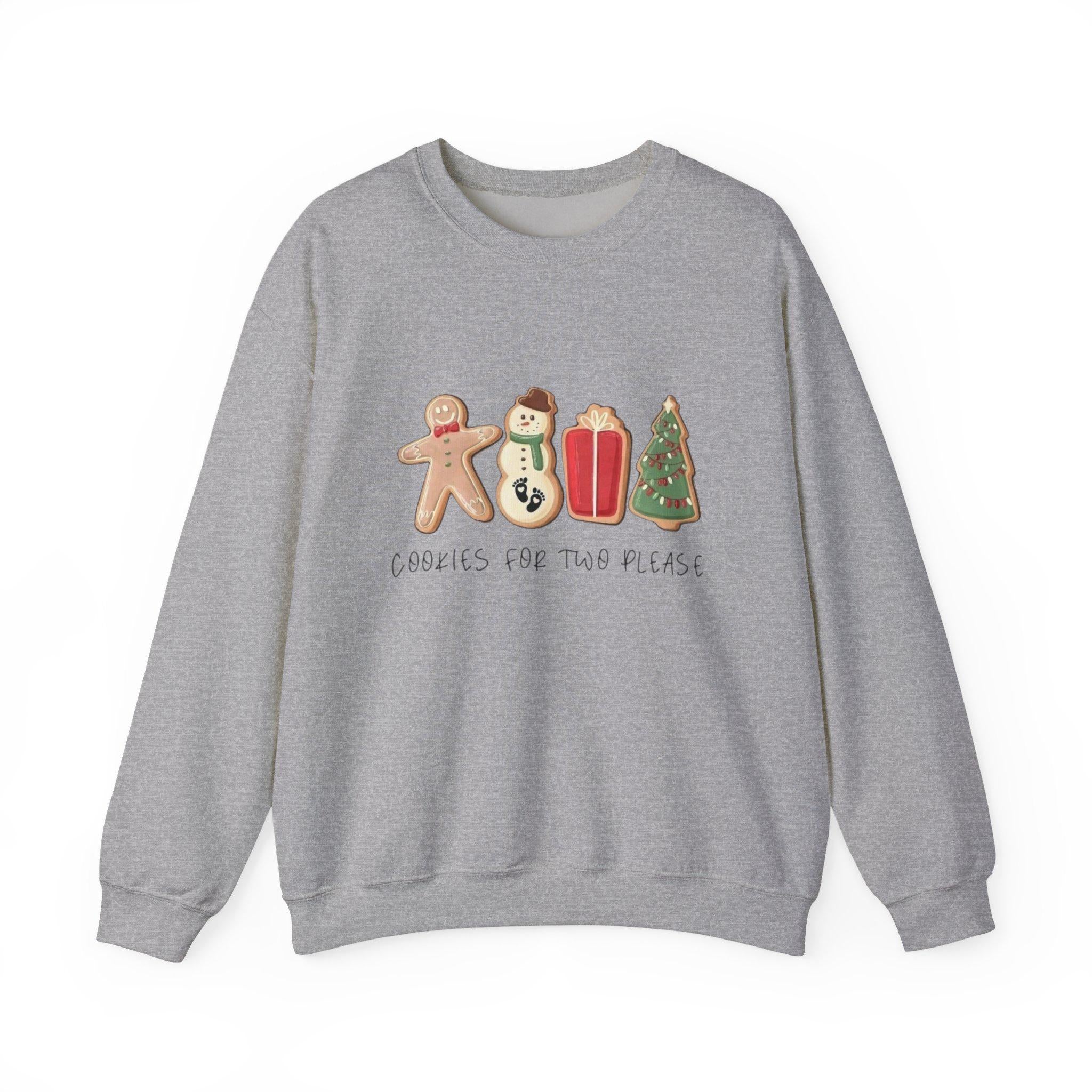Maternity Christmas Sweatshirt • Cookies for Two Pregnancy Announcement • Cute Holiday Mom-to-Be Sweater • Cozy Pregnancy Reveal Crewneck