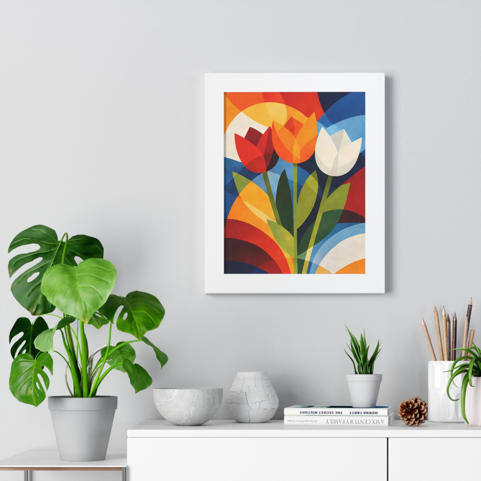 Abstract Tulip Wall Art Print | Dutch Floral Decor | Netherlands Tulip Art | Modern Scandinavian Wall Decor | Colorful Botanical Poster