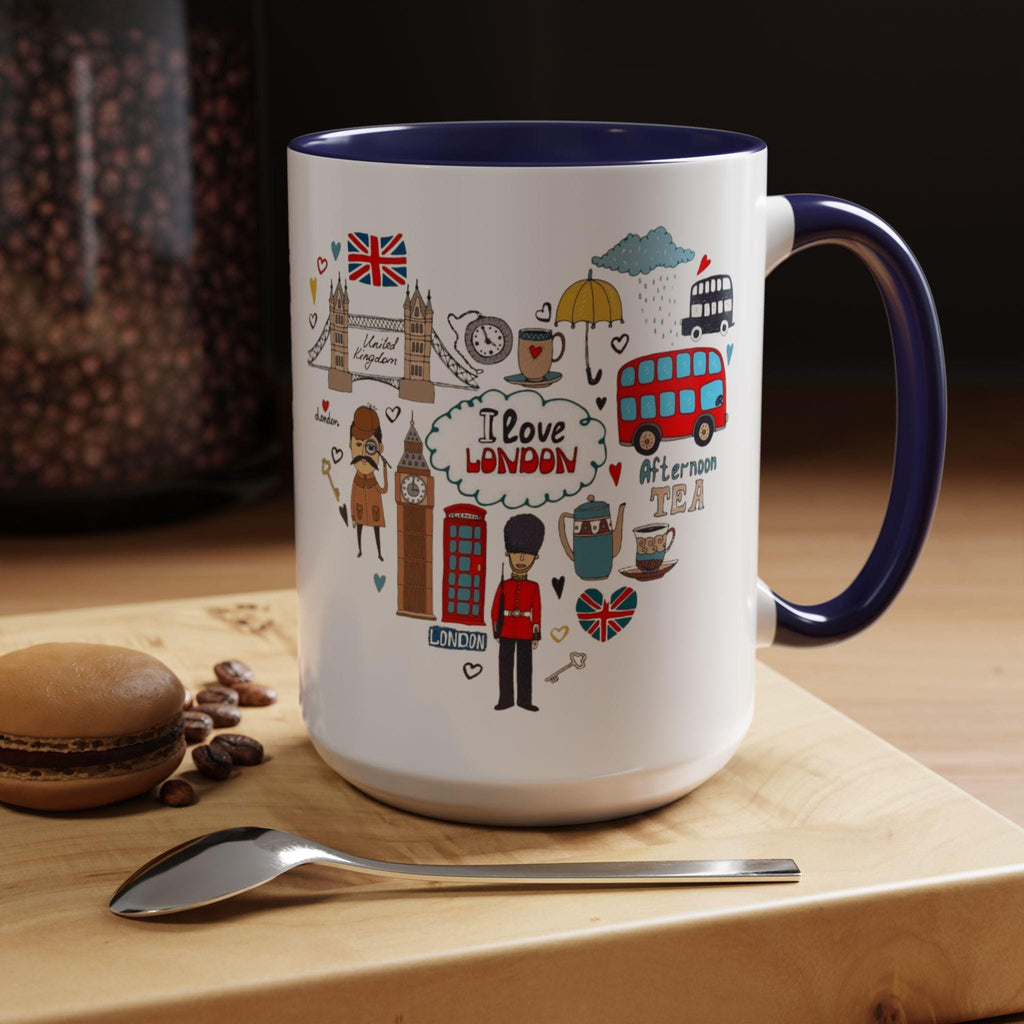 London Travel Mug | Cute London Illustration Cup | British Icons Mug | UK Souvenir Gift