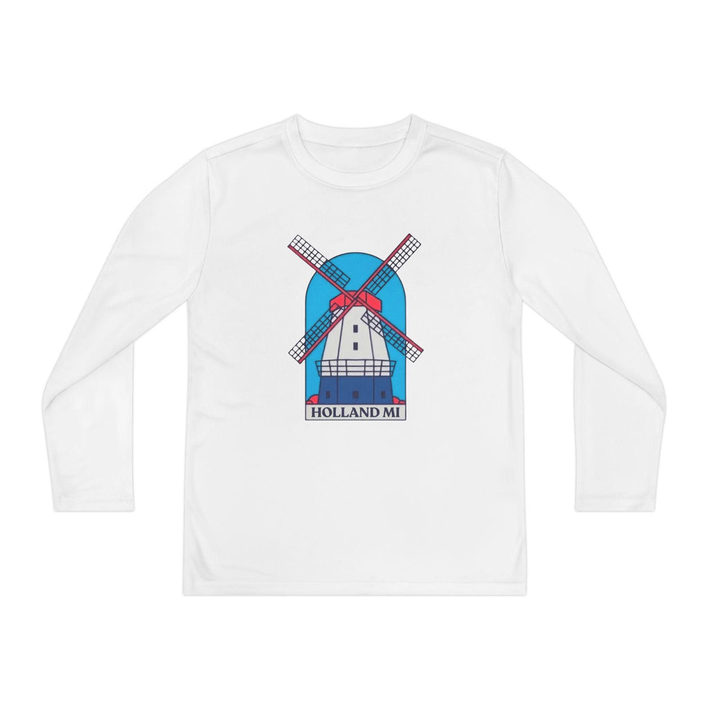 Kids Holland Windmill Long Sleeve Shirt • Dutch Travel Tee • Netherlands Windmill Design • Youth Explorer Outfit