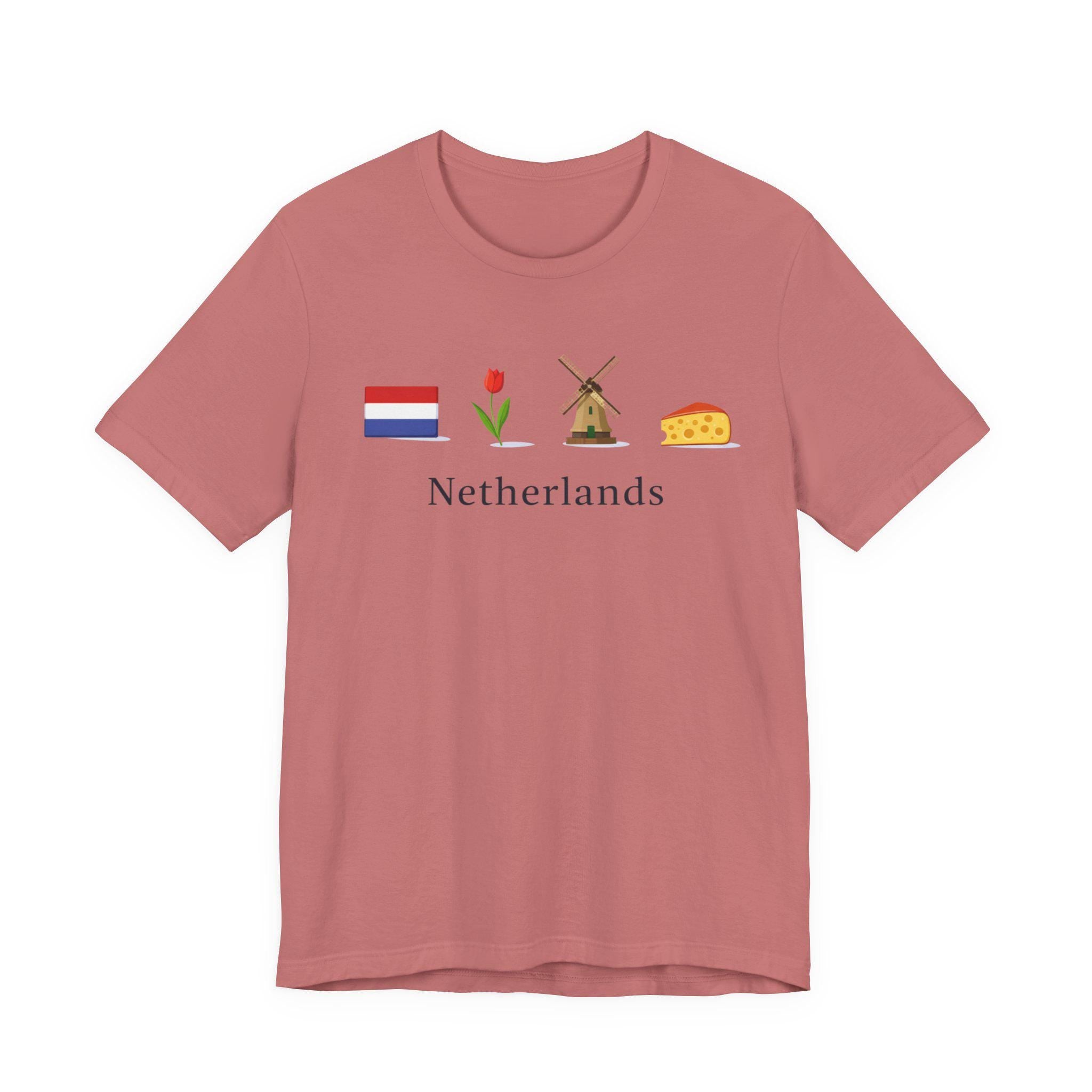 Netherlands Travel Shirt, Dutch Graphic Tee, Holland Travel Shirt, Netherlands Souvenir Shirt, Windmill Tulip Cheese Tee, Dutch Vacation
