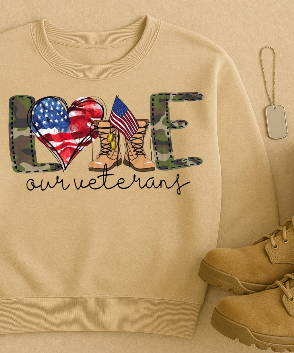 Veterans Day Sweatshirt, Military Appreciation Crewneck, USA Flag Veteran Gift, Support Our Troops Shirt, Patriotic Unisex Fall Sweatshirt