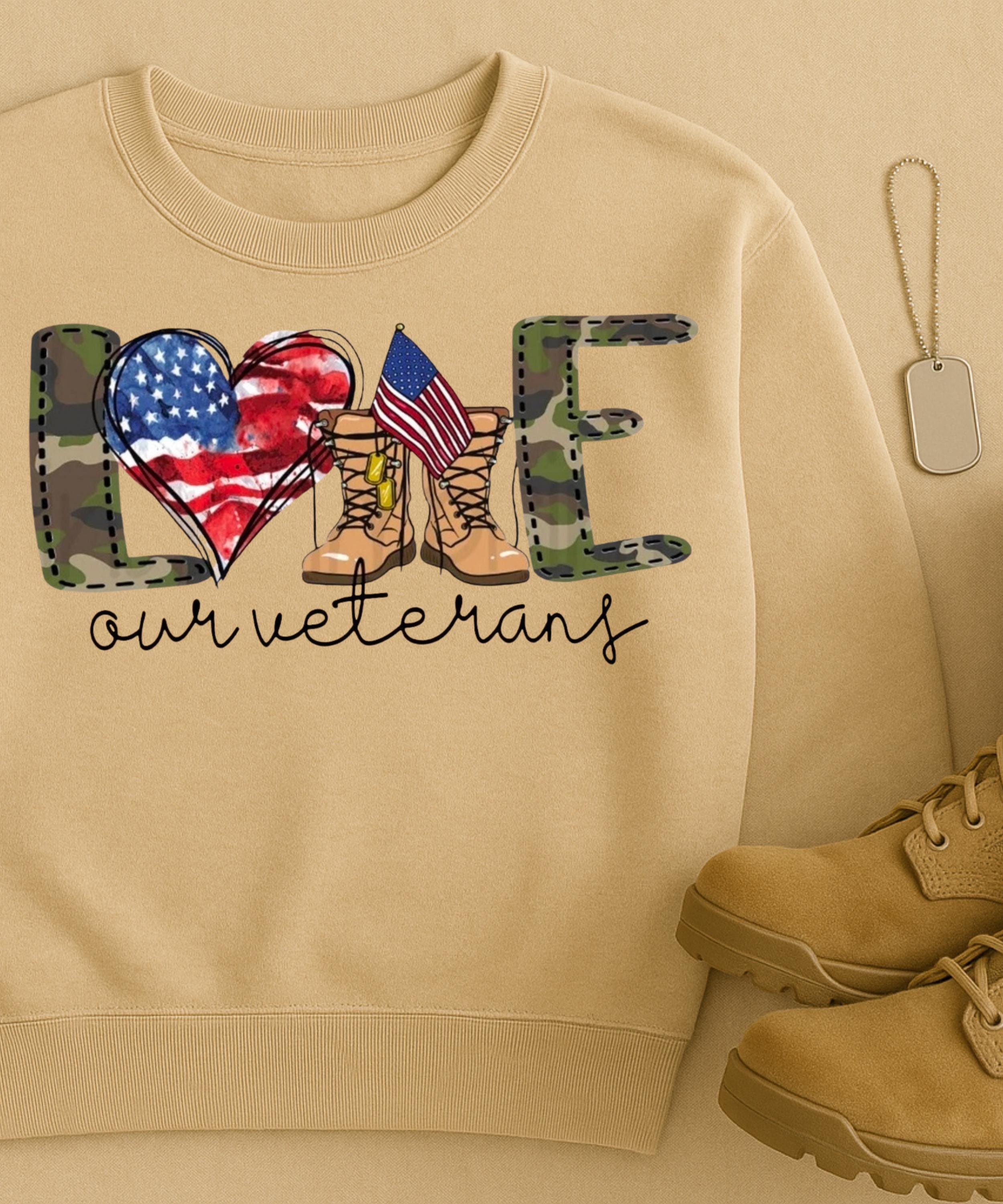 Veterans Day Sweatshirt, Military Appreciation Crewneck, USA Flag Veteran Gift, Support Our Troops Shirt, Patriotic Unisex Fall Sweatshirt
