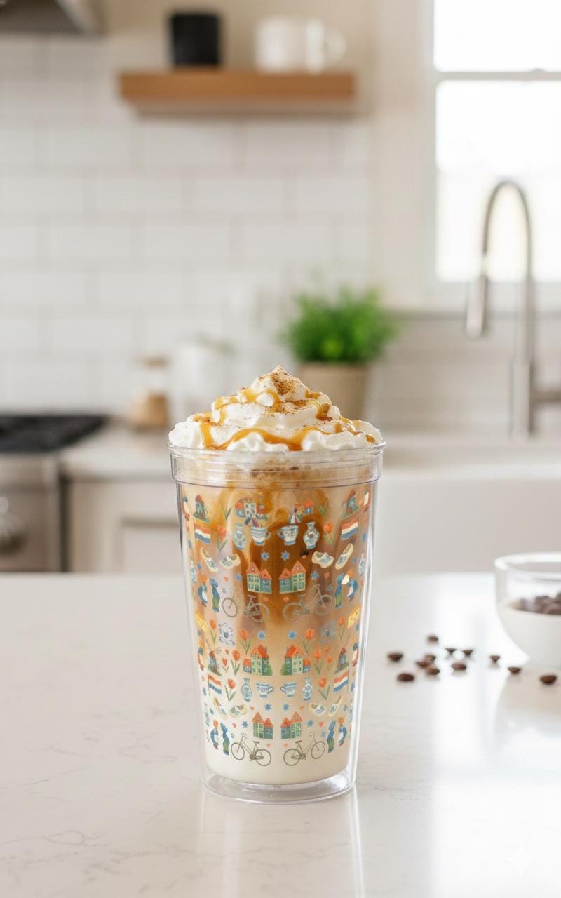 Delft Blue Dutch Tumbler Cup – Acrylic Travel Cup, Netherlands Gift, Folk Art Iced Coffee Cup, Holland Souvenir
