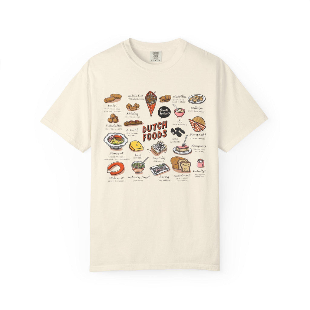 Dutch Food T-Shirt • Netherlands Cuisine Illustration Tee • Stroopwafel Herring Bitterballen Top • Dutch Heritage Shirt • Foodie Gift