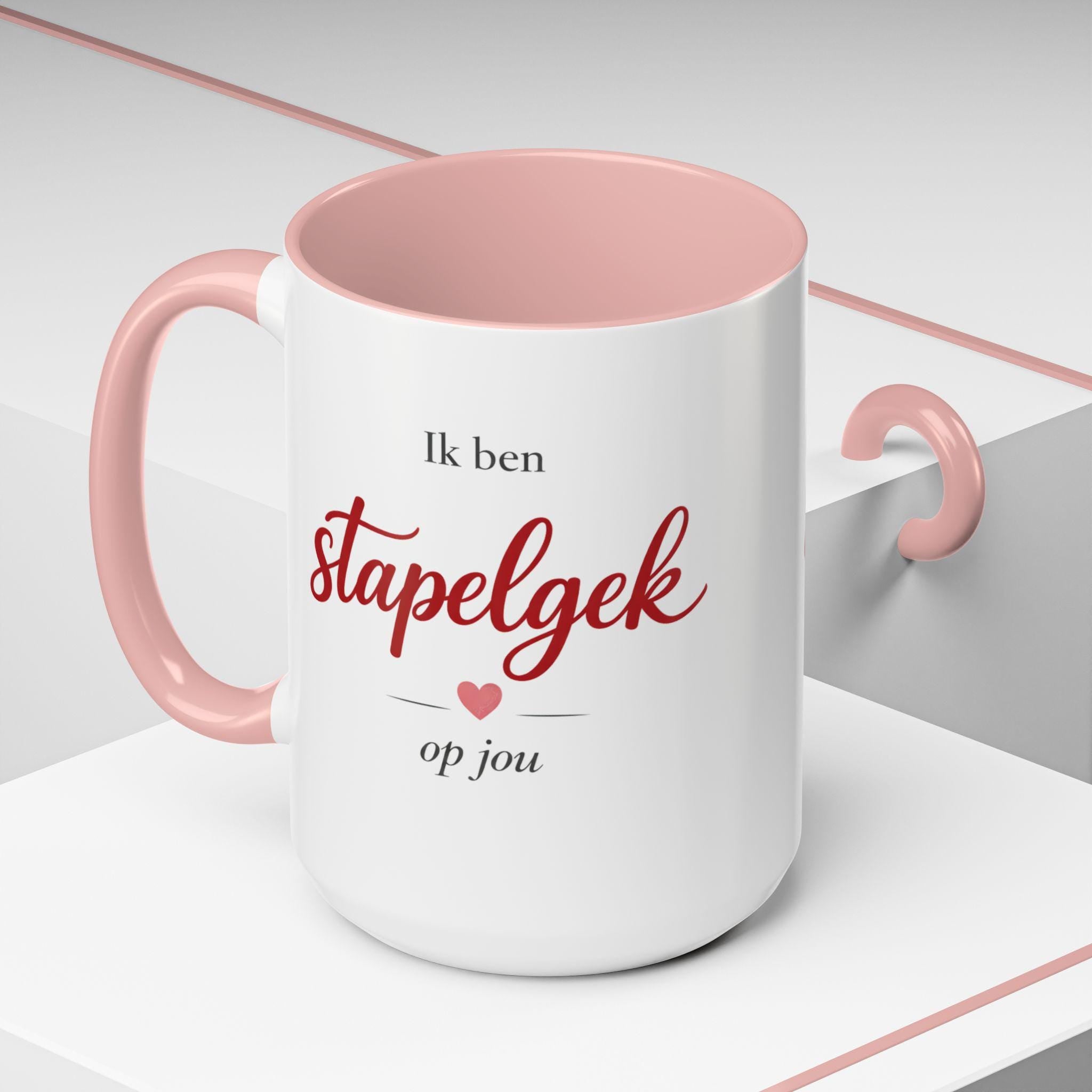 Dutch Valentine Mug | Ik ben stapelgek op jou | Cute European Love Coffee Cup | Romantic Valentines Day Gift for Him or Her