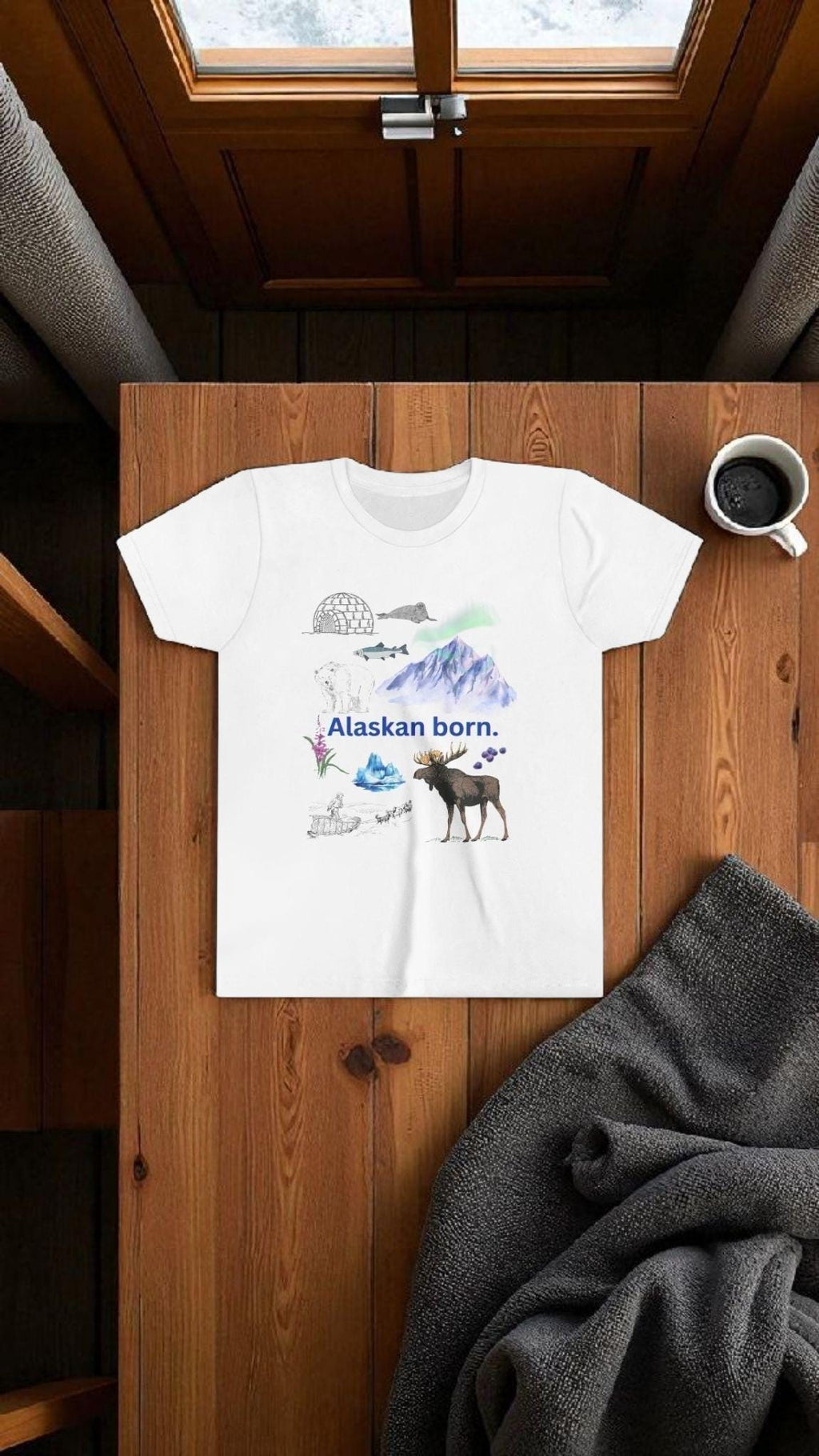 Alaskan Adventure Kids Tee – Alaska Nature Shirt, Outdoor Youth T-Shirt, Wilderness Explorer Gift, Hiking Adventure Kids Clothing