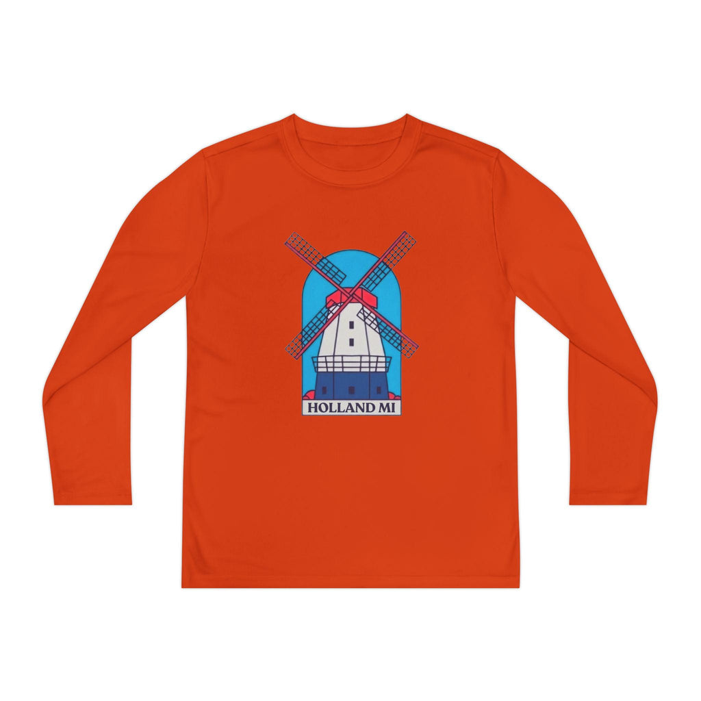 Kids Holland Windmill Long Sleeve Shirt • Dutch Travel Tee • Netherlands Windmill Design • Youth Explorer Outfit
