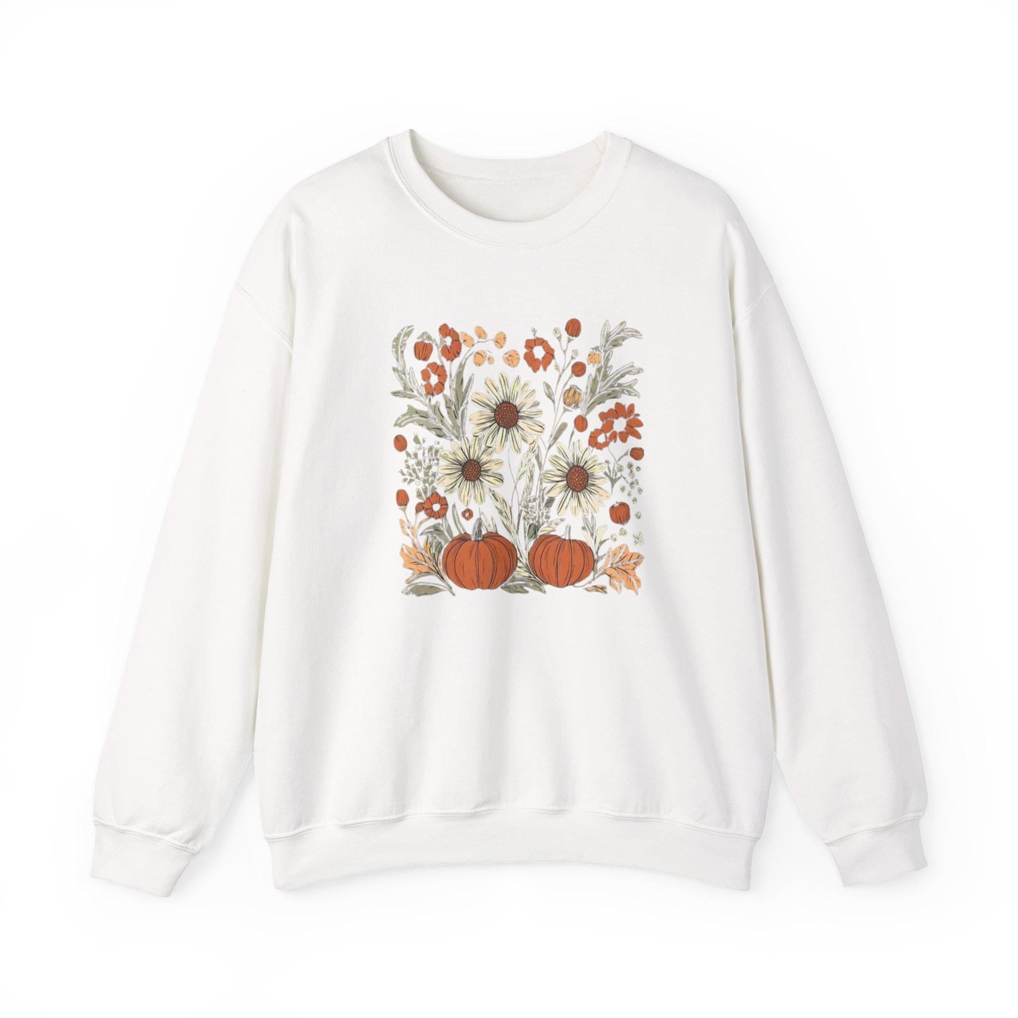 Autumn Floral Crewneck Sweatshirt: Cozy Fall Fashion