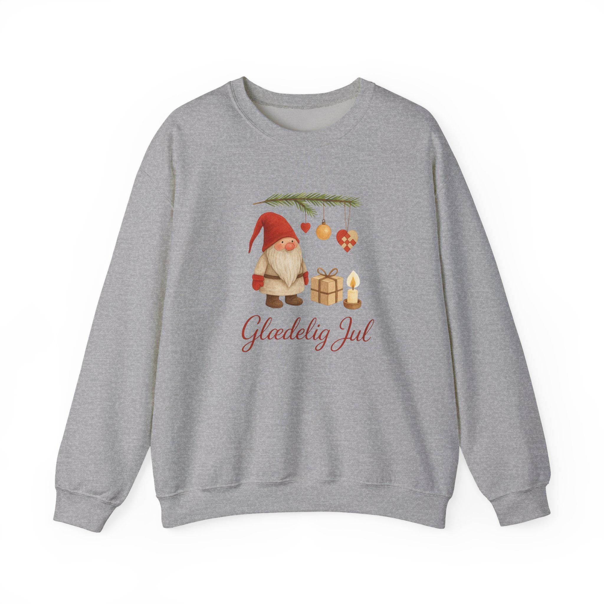 Scandinavian Gnome Christmas Sweatshirt, Danish Holiday Jumper, Cozy Nordic Winter Sweater, Hygge Xmas Crewneck, Cute Christmas Gift